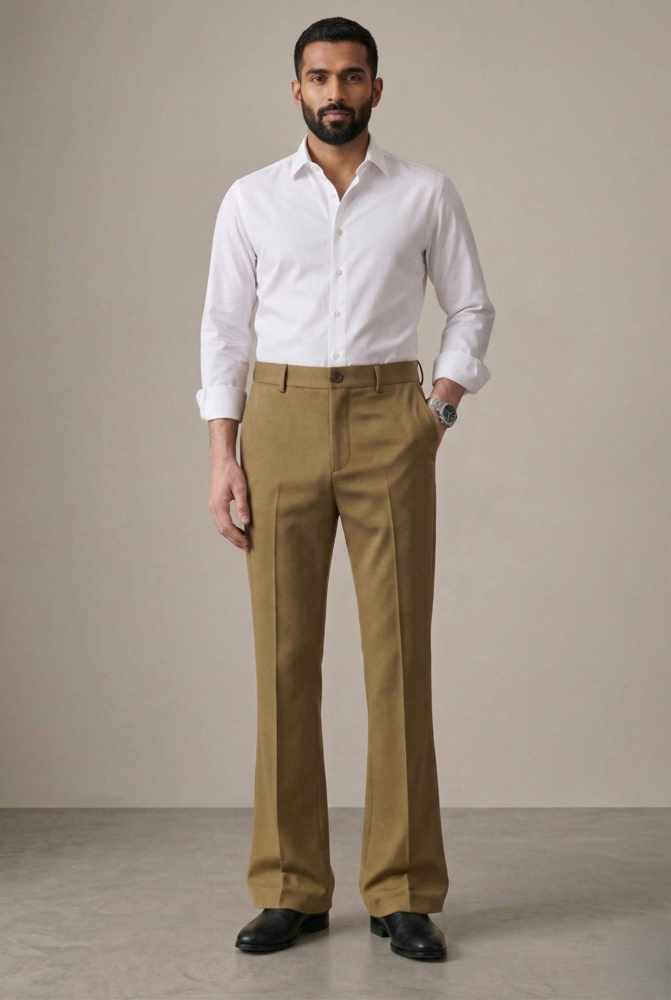 Men’s Trendy Golden Bootcut Trouser-(0002)