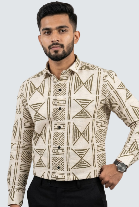 Men’s Everyday Wear Mahendi Cotton Shirt (1833)