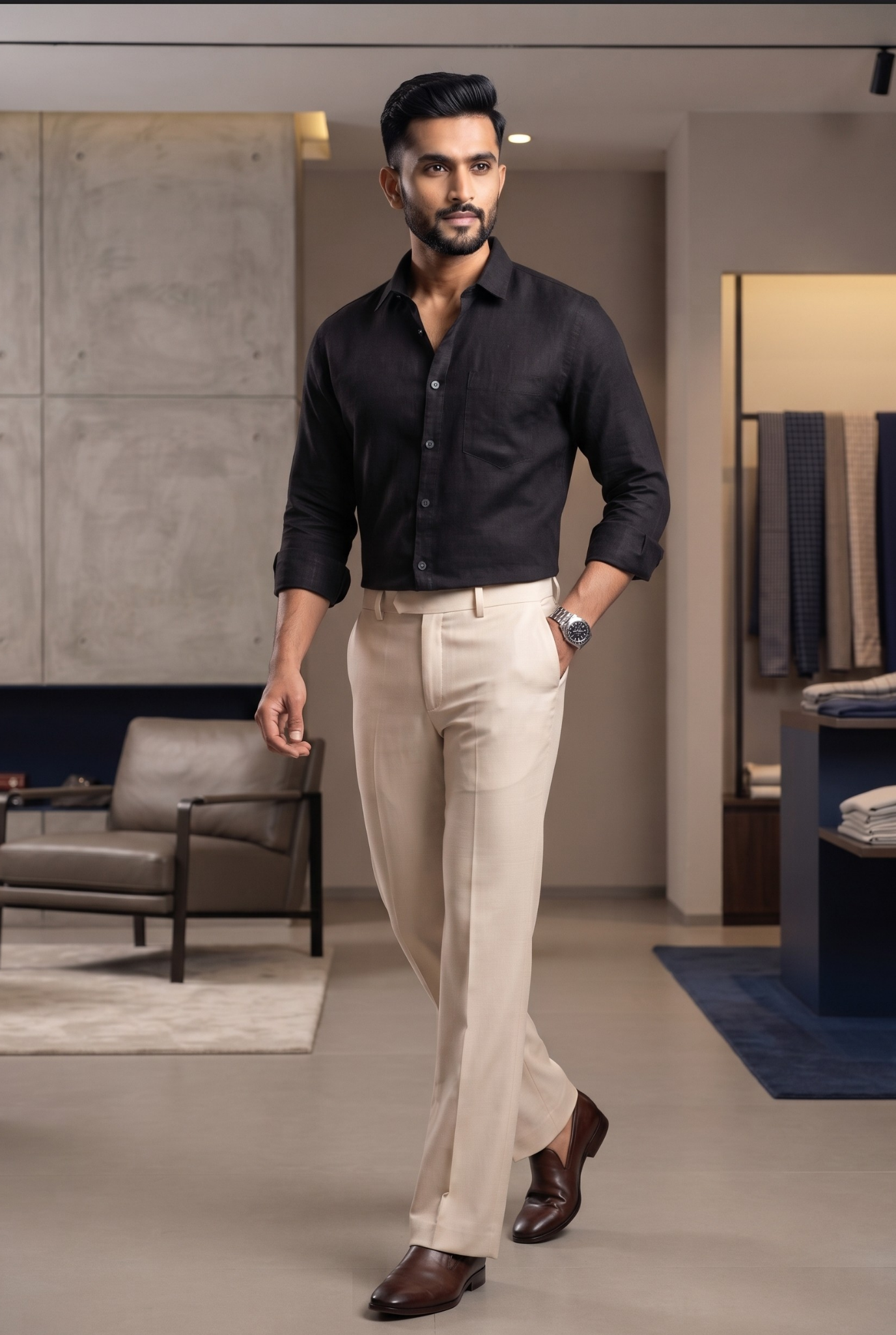 Black Linen Shirt-(1923)