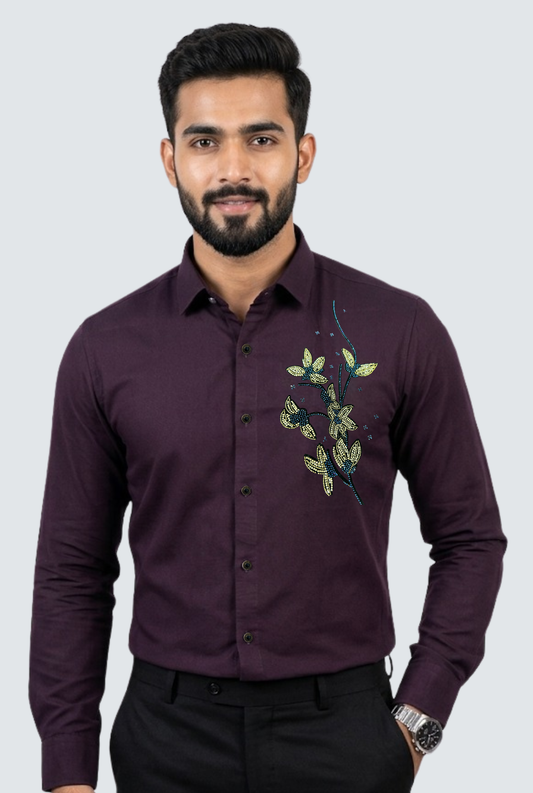 Elegant Designer Shirt for Men – Purple (1835)