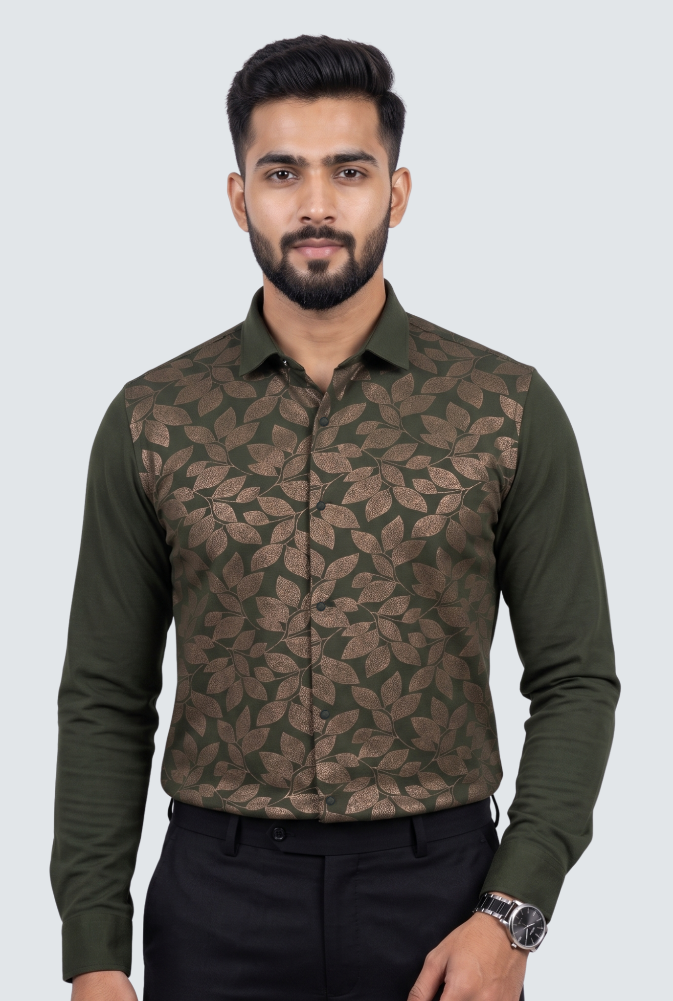 Smart Casual Designer Shirt for Men-Green(1862)