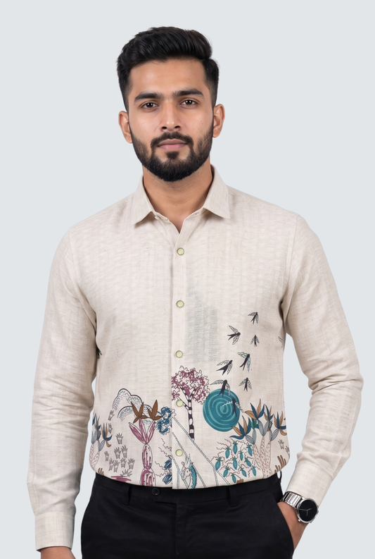 Trendy Nature Artwork Shirt for Men-Purple (1854)