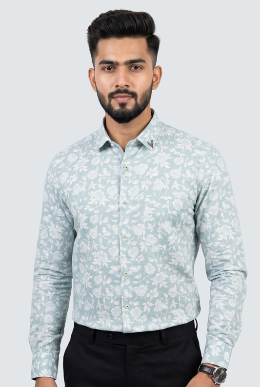 Men’s Modern Floral Casual Full Sleeve Shirt-Pista(1874)