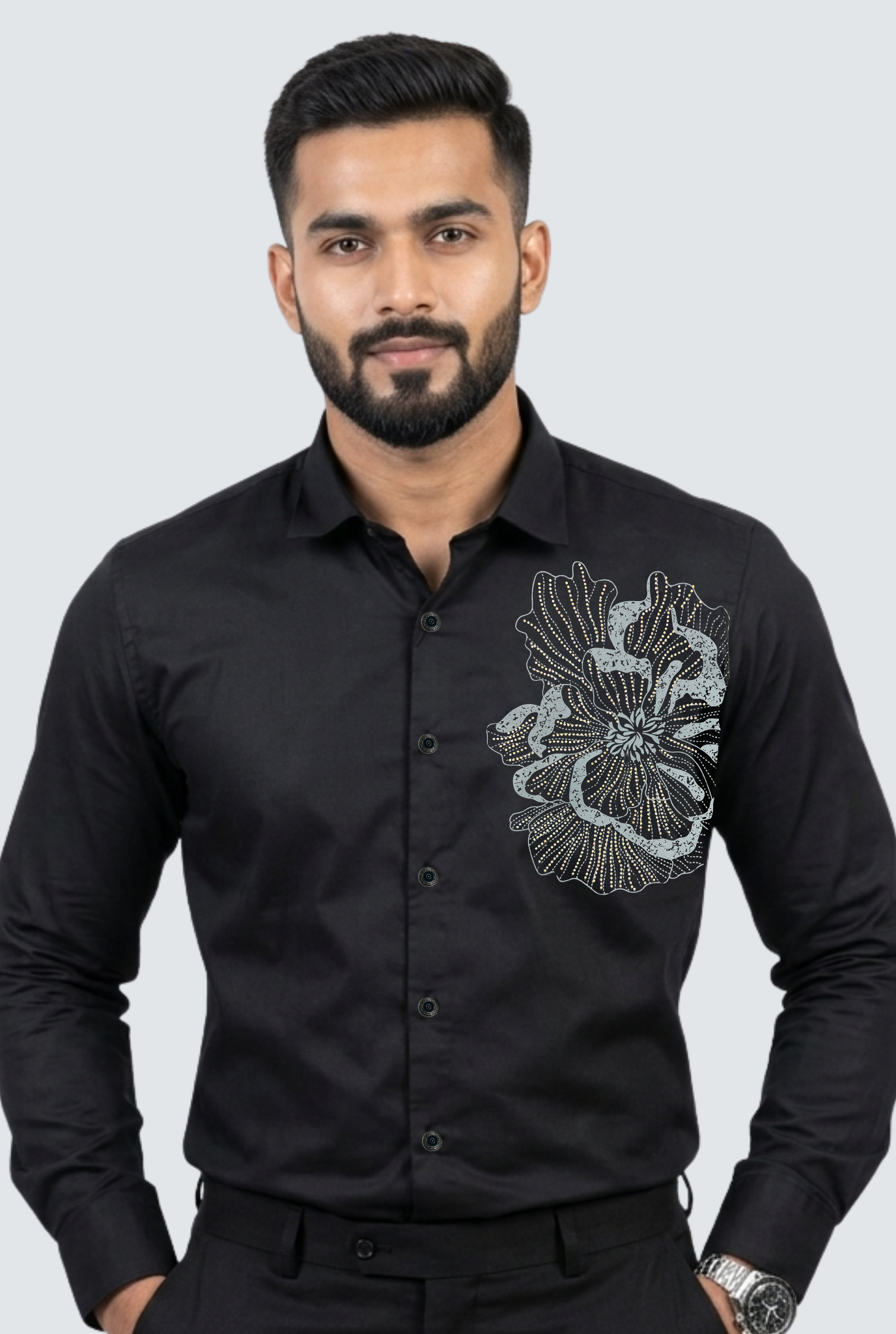Designer Black Shirt for Men-(1837)