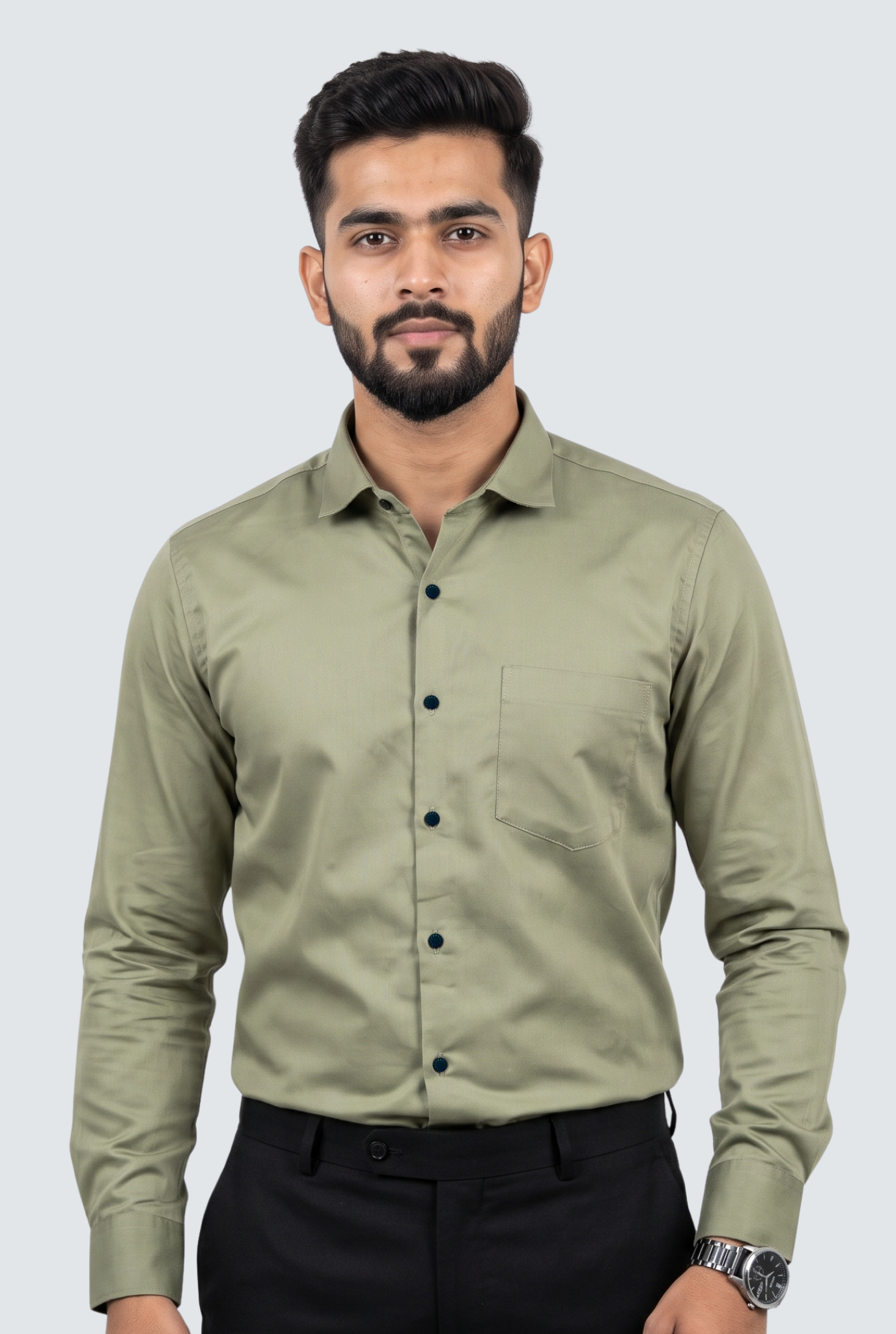 Men's Pista Premium Cotton Satin Lycra Shirt-(CR-1)
