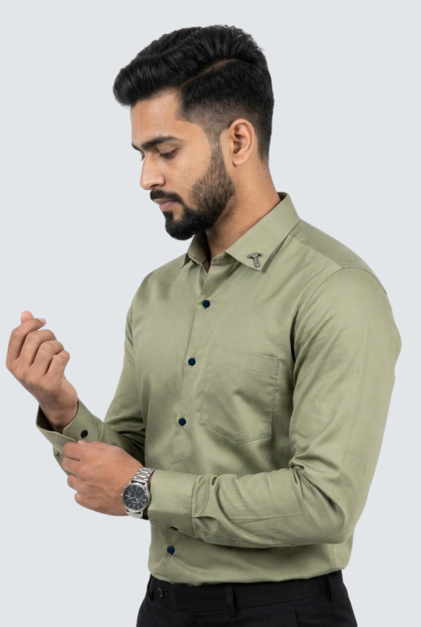 Men's Pista Premium Cotton Satin Lycra Shirt-(CR-1)
