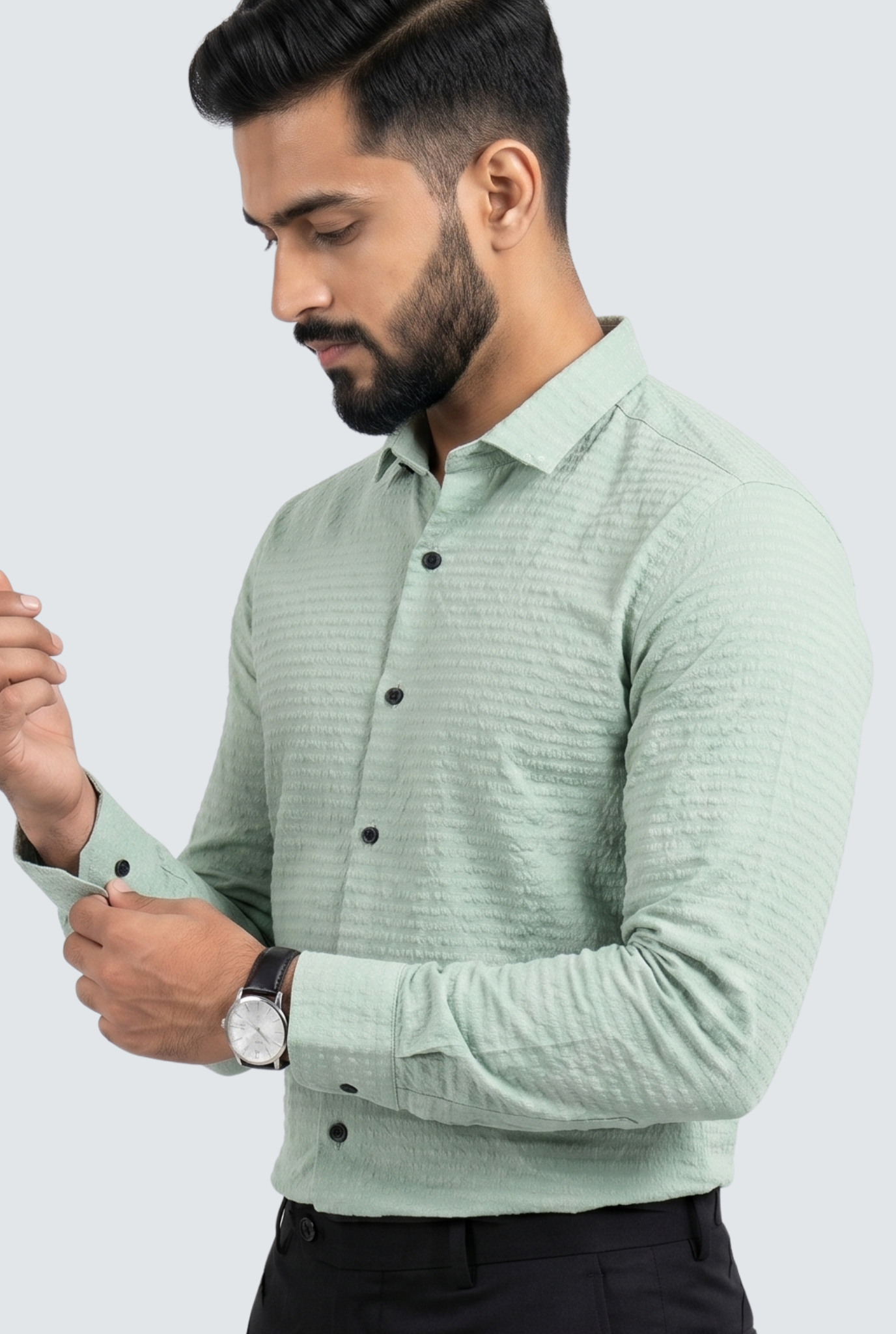 Men's Trendy Textured Shirt-Pista(1724)