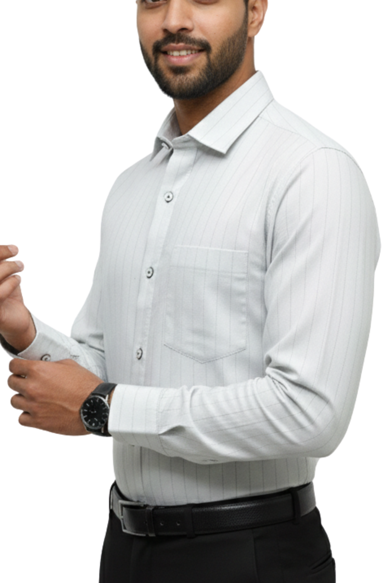 Men’s White Self Dobby Cotton Shirt (1736)