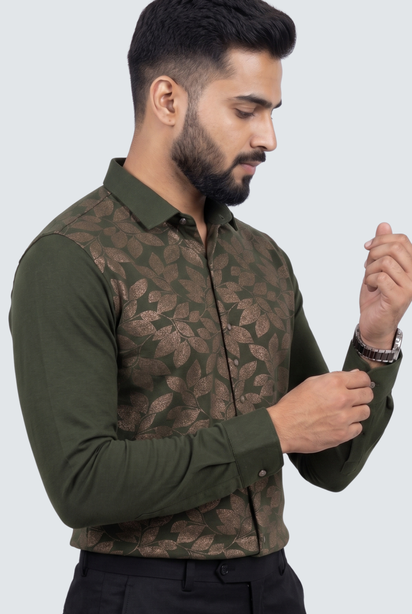 Smart Casual Designer Shirt for Men-Green(1862)