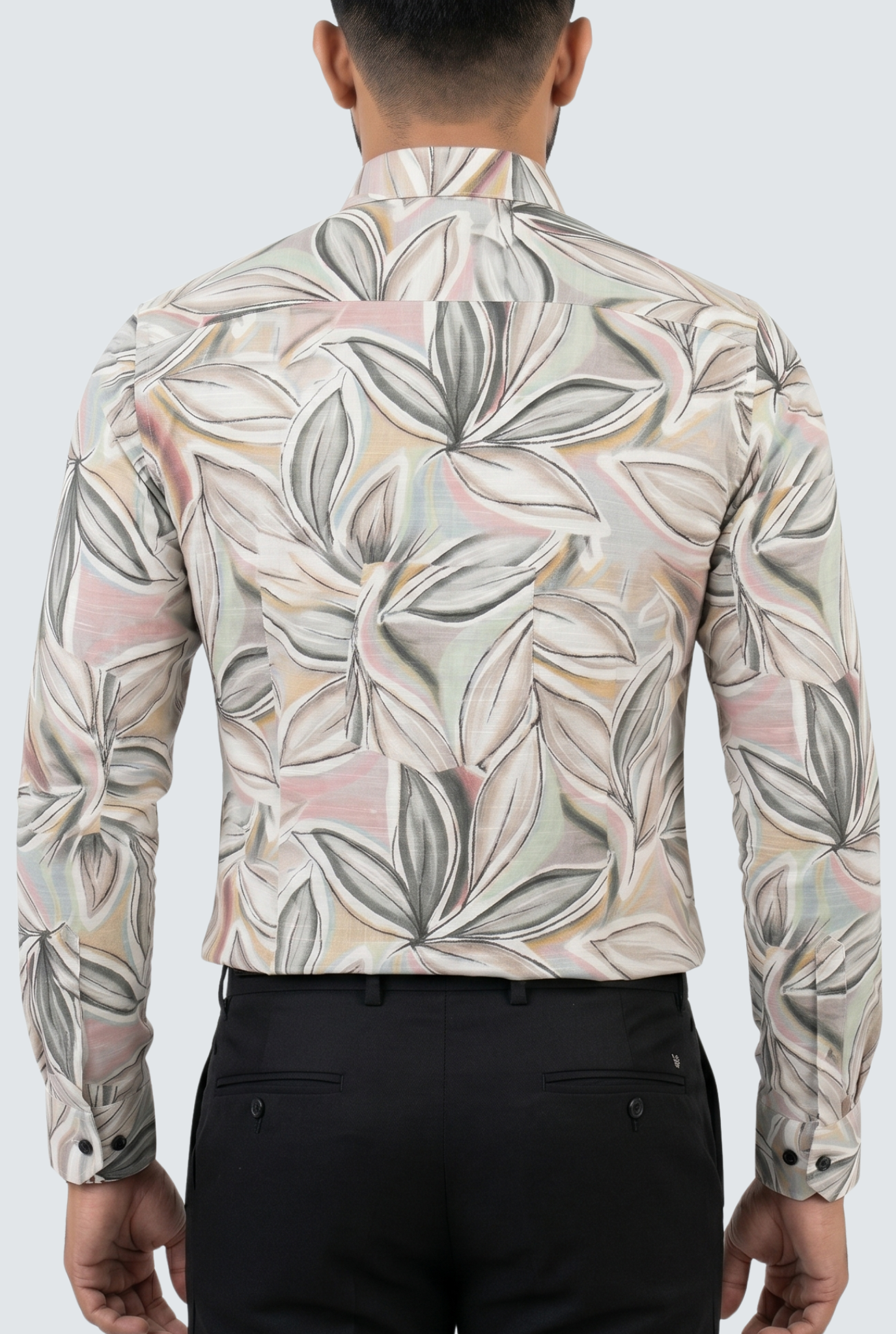 Men’s Premium Linen Printed Shirt-Pink(1888)