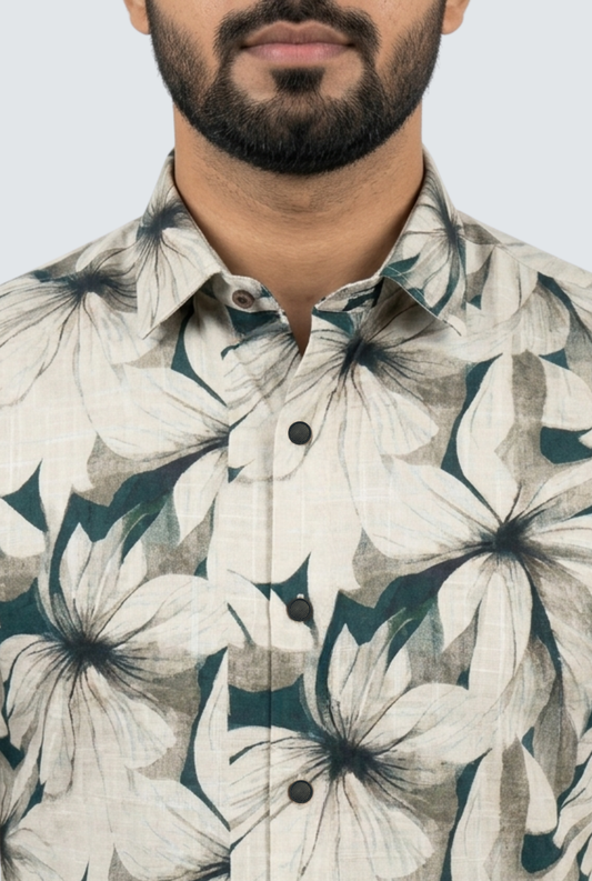 Men’s Floral Printed Casual Shirt-Rama(1887)