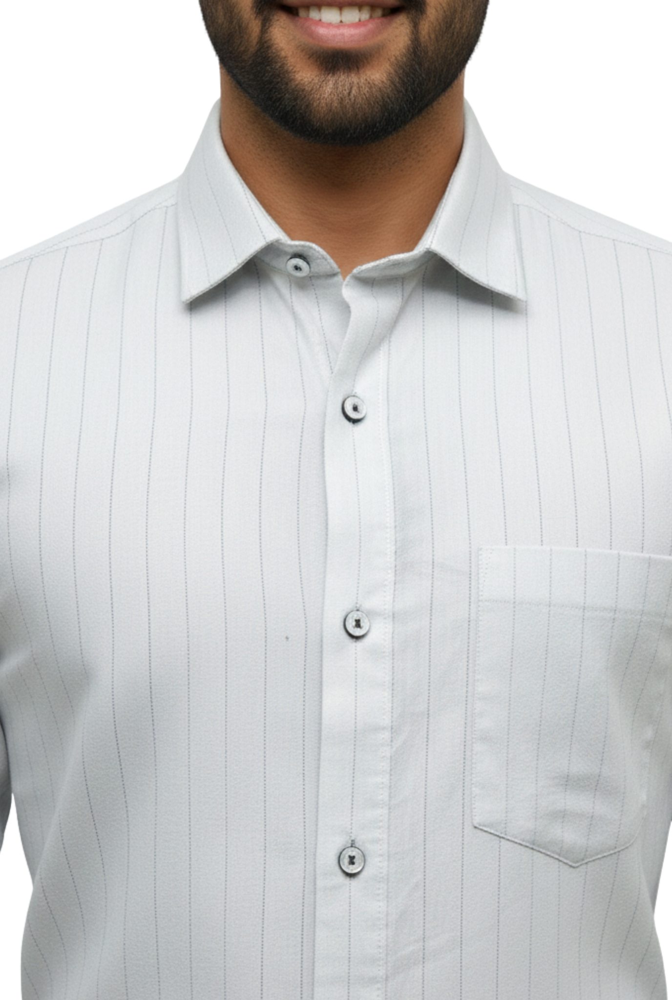 Men’s White Self Dobby Cotton Shirt (1736)