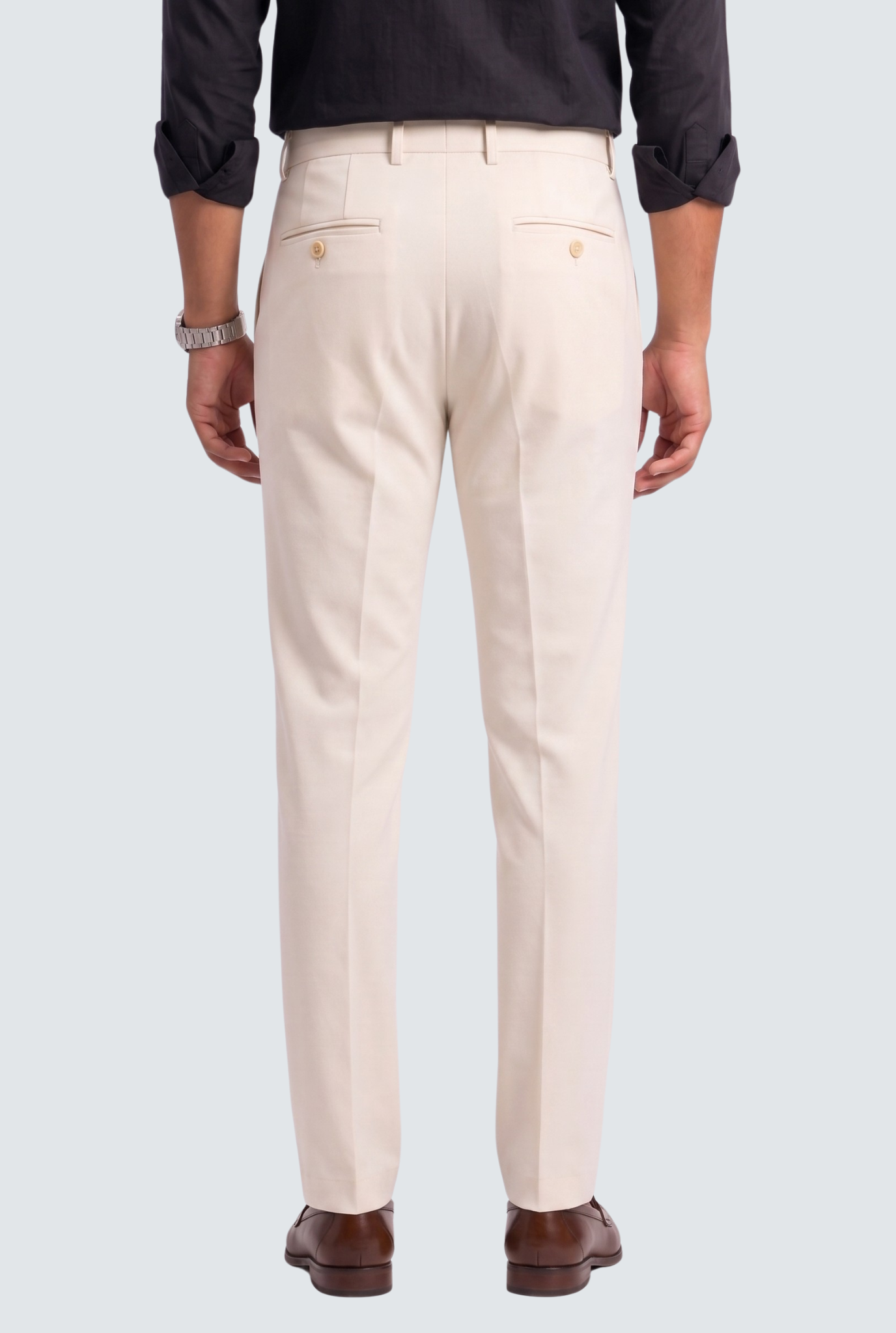 Men's Cream Straight Fit Gurkha Trouser –(0004)