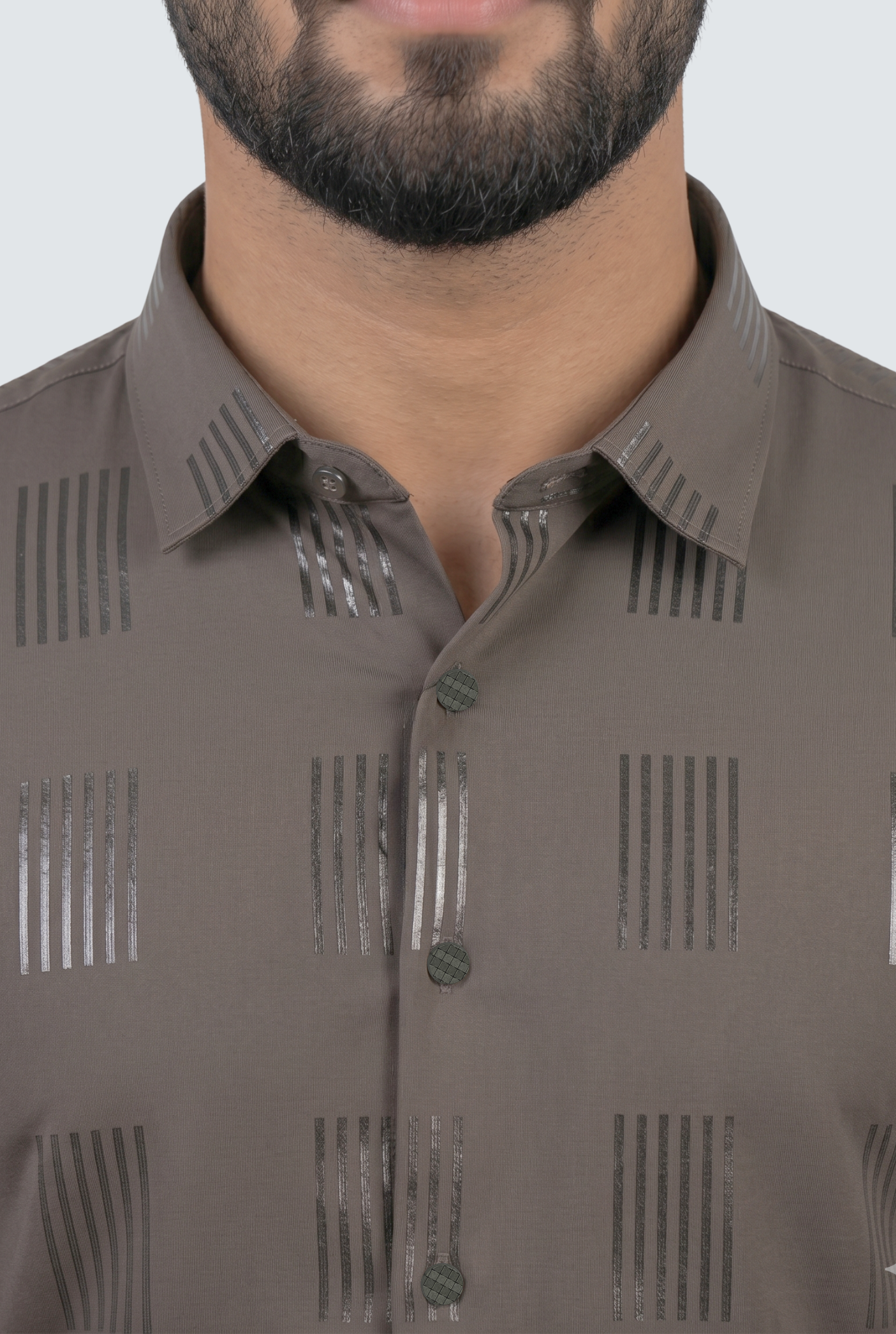 Men's Modern Textured Design Casual Shirt-Fawn(1844)