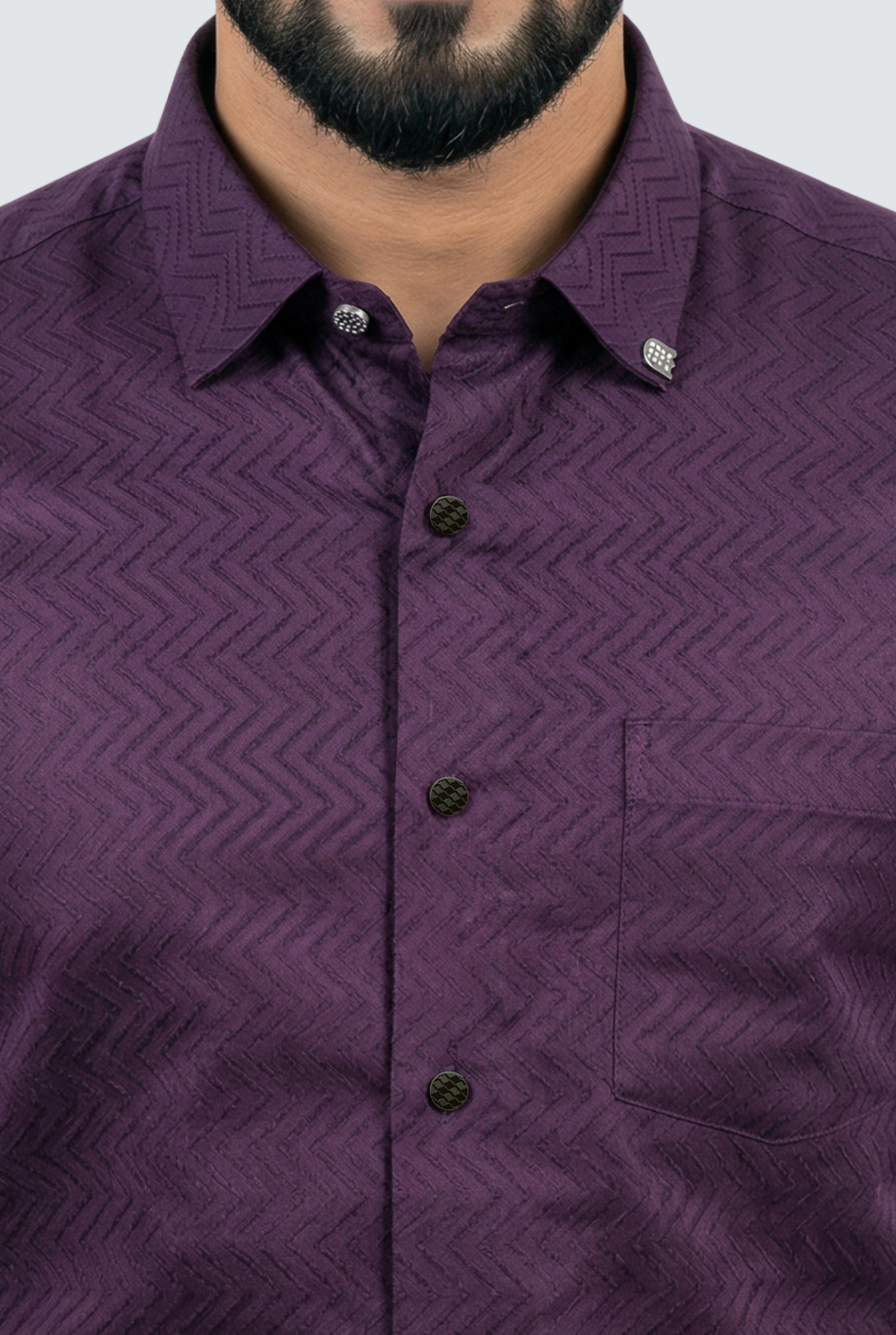 Men’s Elegant Slim Fit Purple Dobby Cotton Shirt (1830)