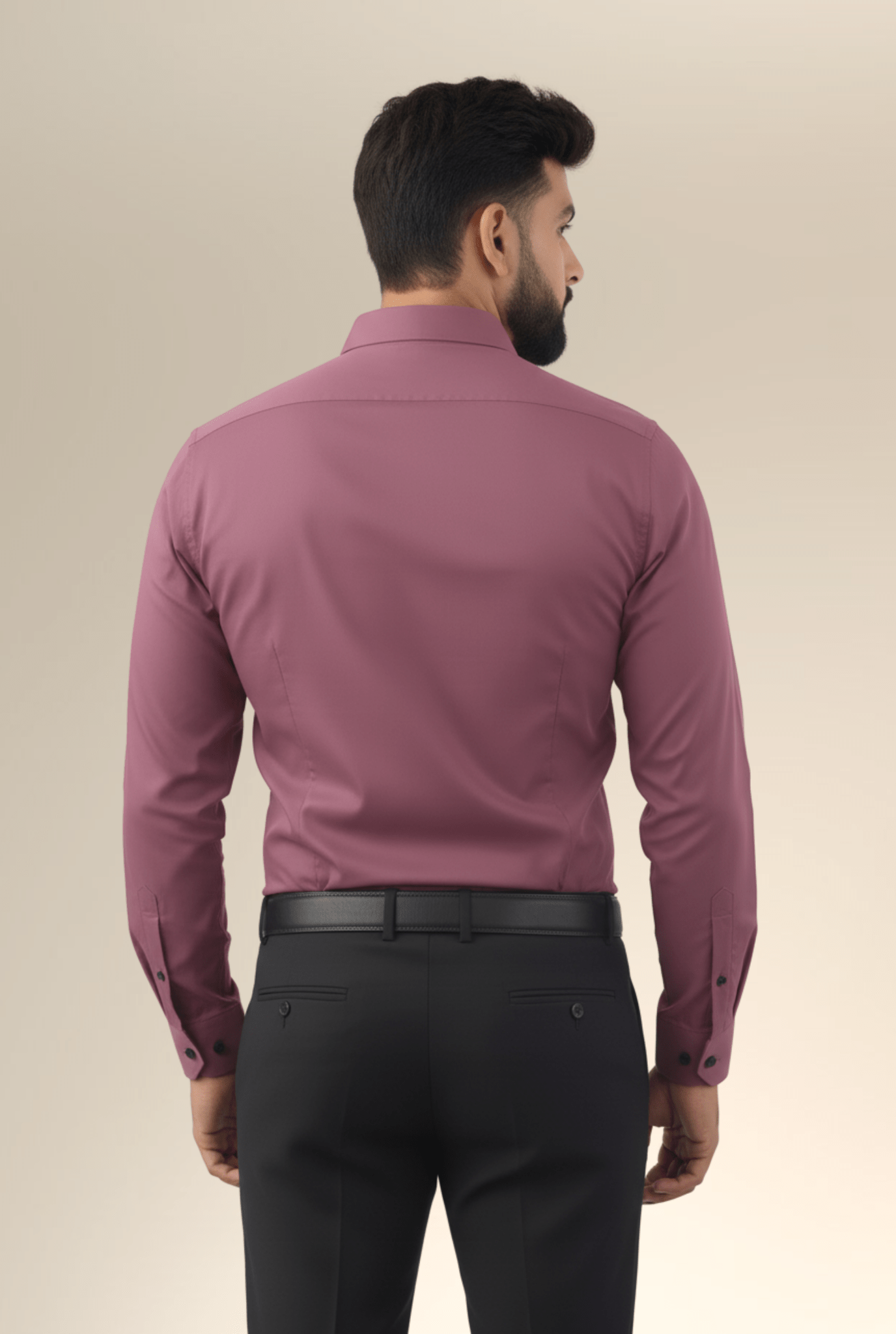 Back view of men’s lavender satin shirt – Kites Club
