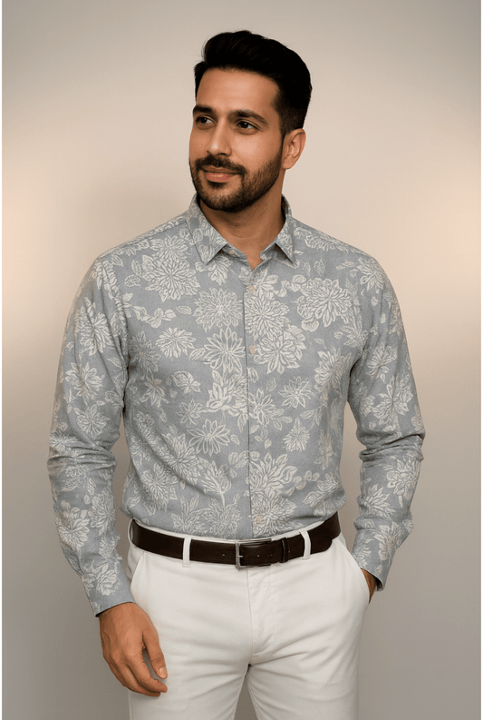 “Men’s Linen Printed Shirt – Stylish & Comfortable” - Kites Club