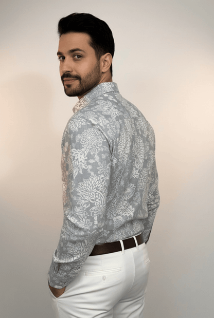 “Men’s Linen Printed Shirt – Stylish & Comfortable” - Kites Club