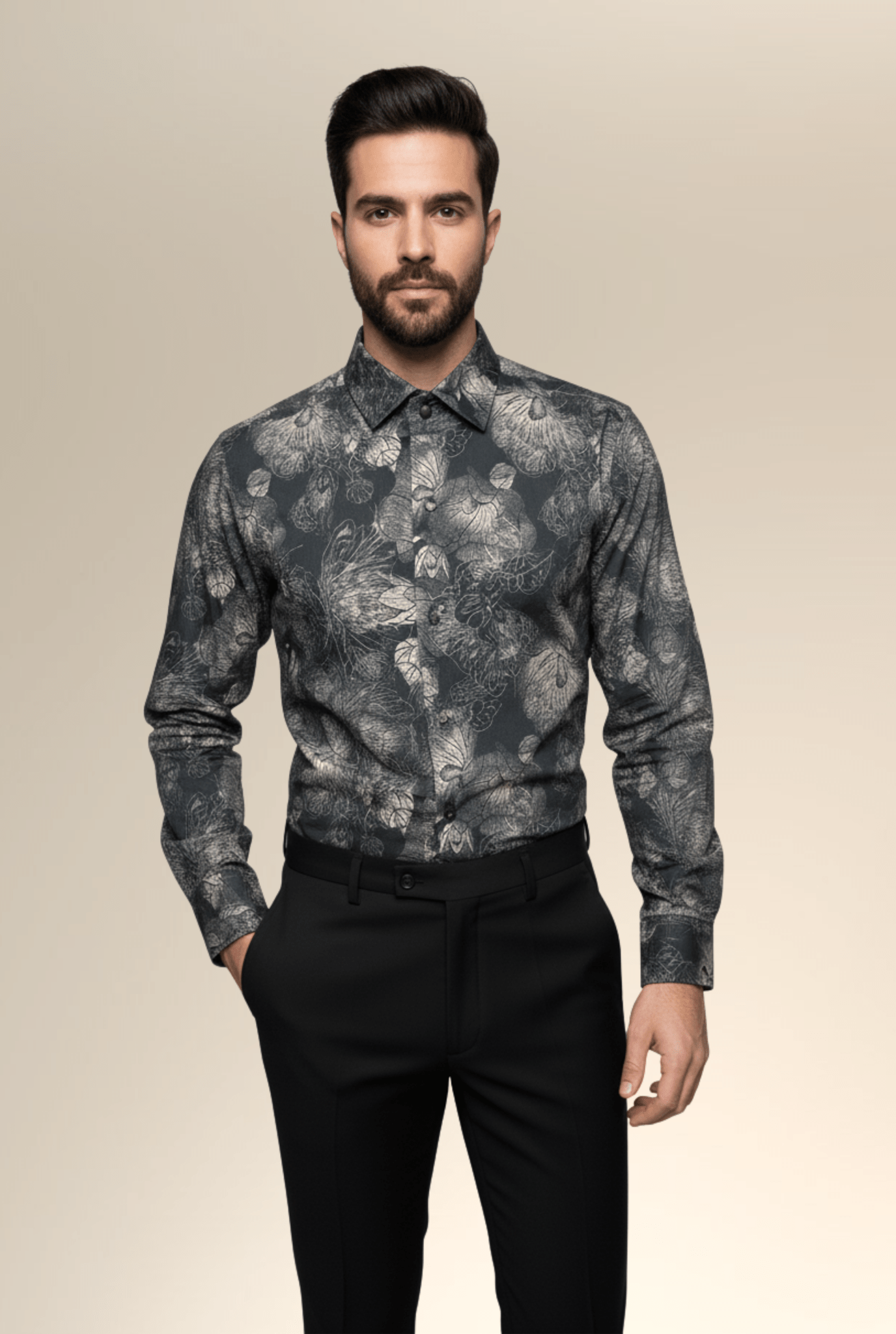 Men’s Digital Floral Printed Shirt – Stylish Full Sleeve Casual Wear - Kites Club