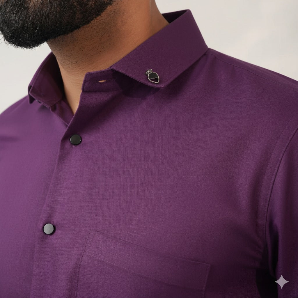 Royal Purple Cotton Men's Shirt – Club Fit Edition