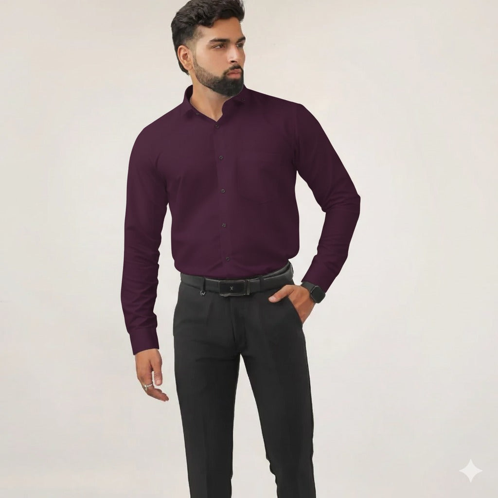 Royal Purple Cotton Men's Shirt – Club Fit Edition