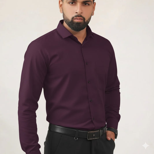 Royal Purple Cotton Men's Shirt – Club Fit Edition