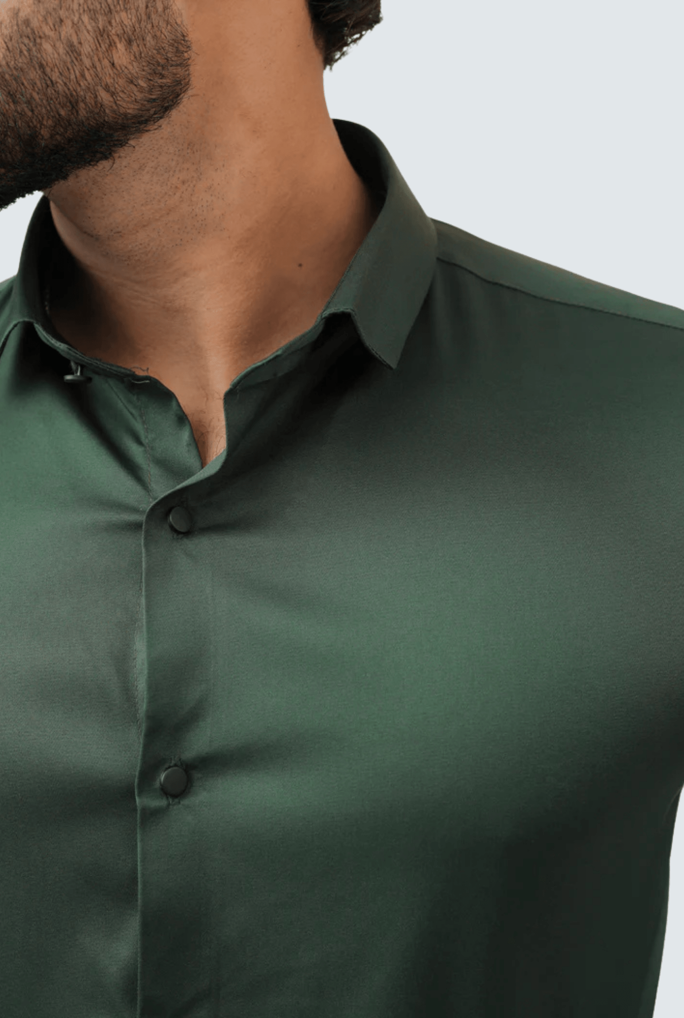 “B - Green Satin Shirt for Men ” A - (847) - KITES CLUB