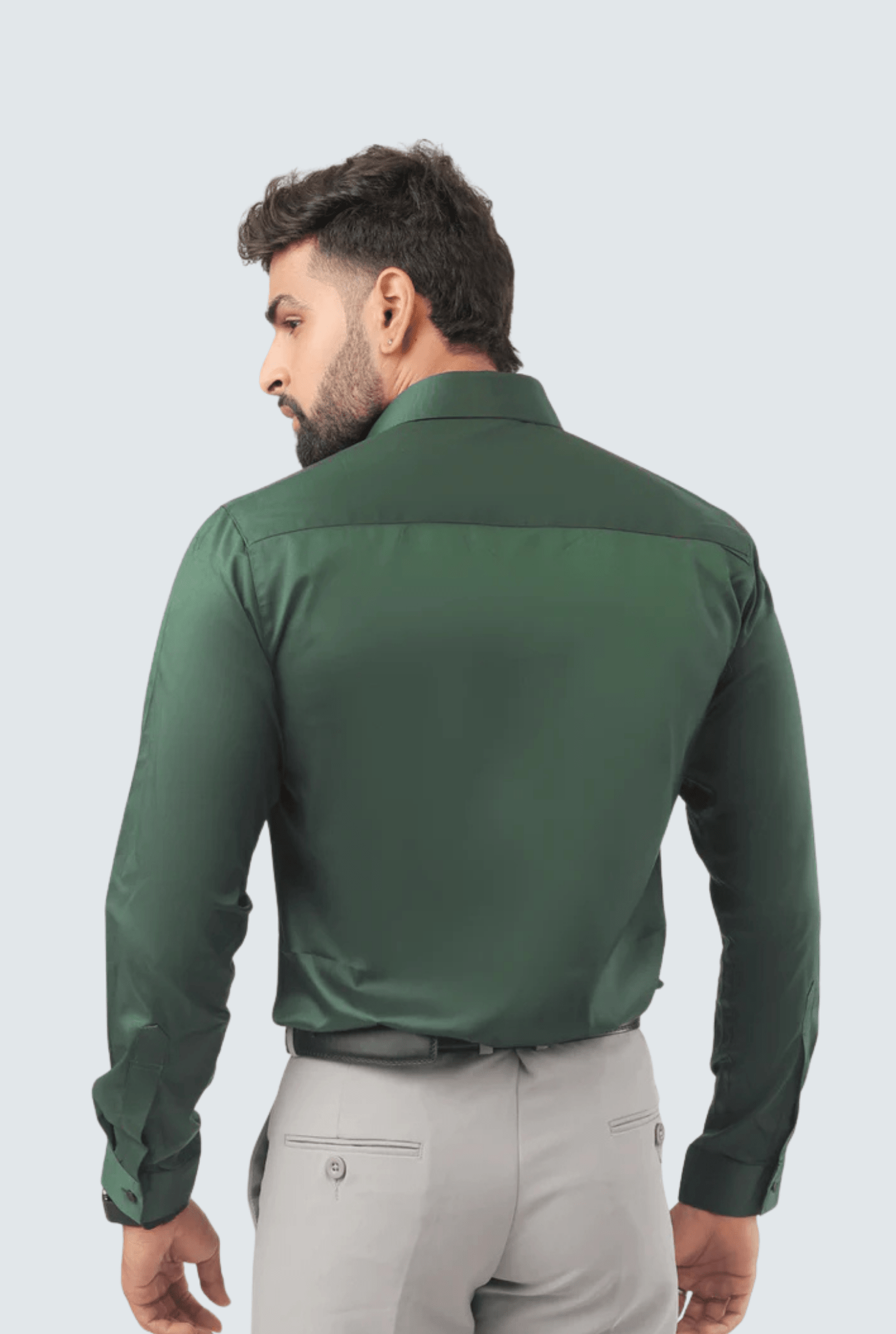 “B - Green Satin Shirt for Men ” A - (847) - KITES CLUB