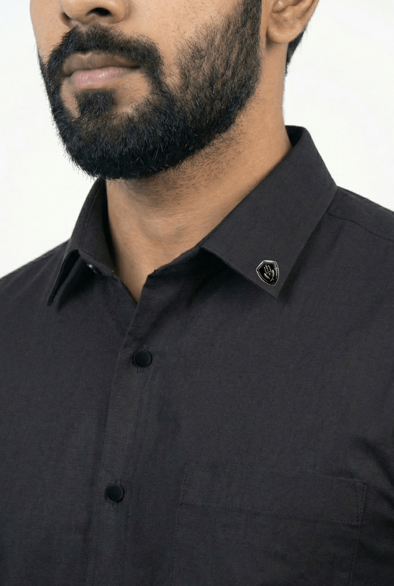Black Cotton Shirt for Men – Slim Fit Stylish Wear - KITES CLUB