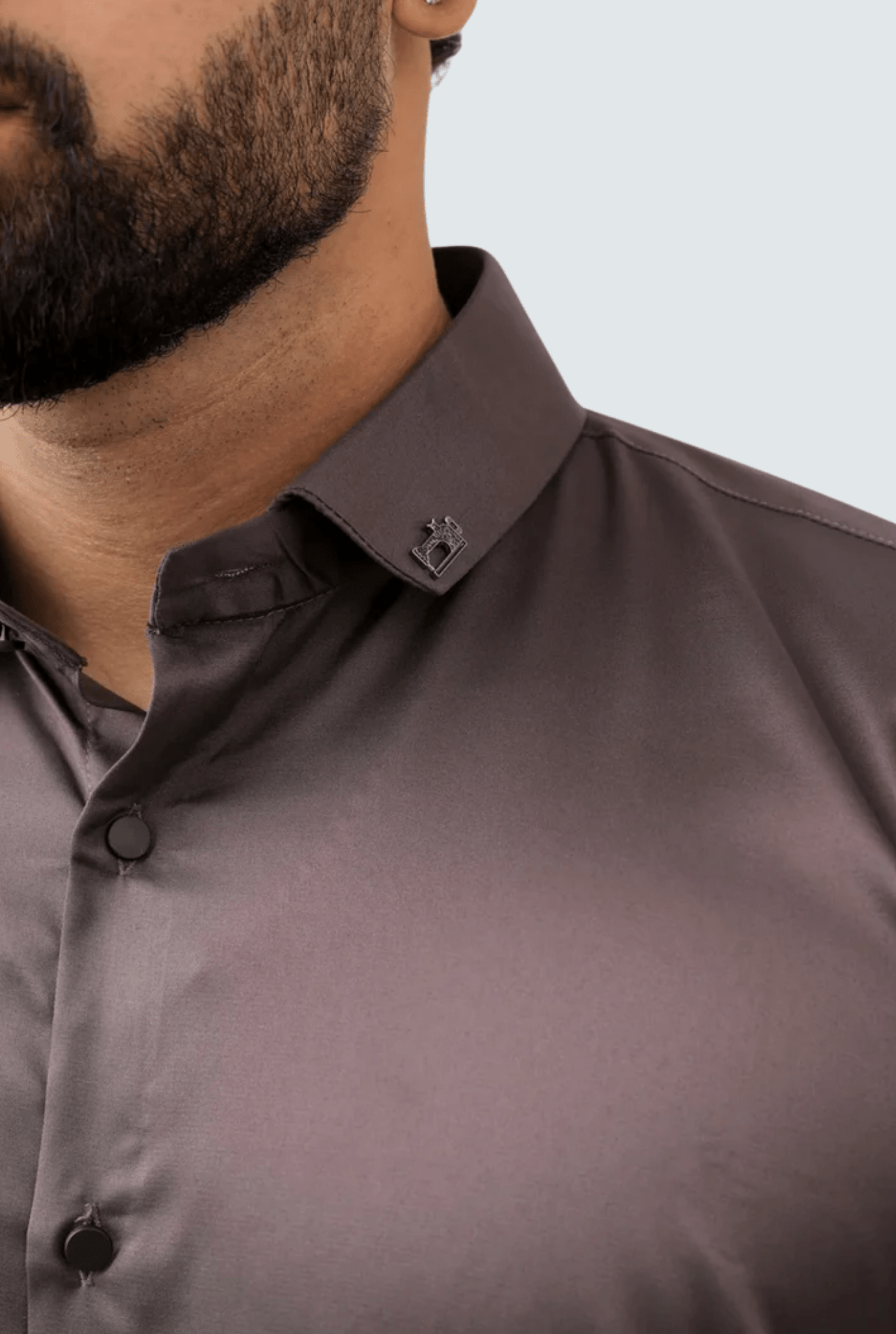 "Brown Satin Shirt for Men - Premium Comfort" A - (847) - KITES CLUB