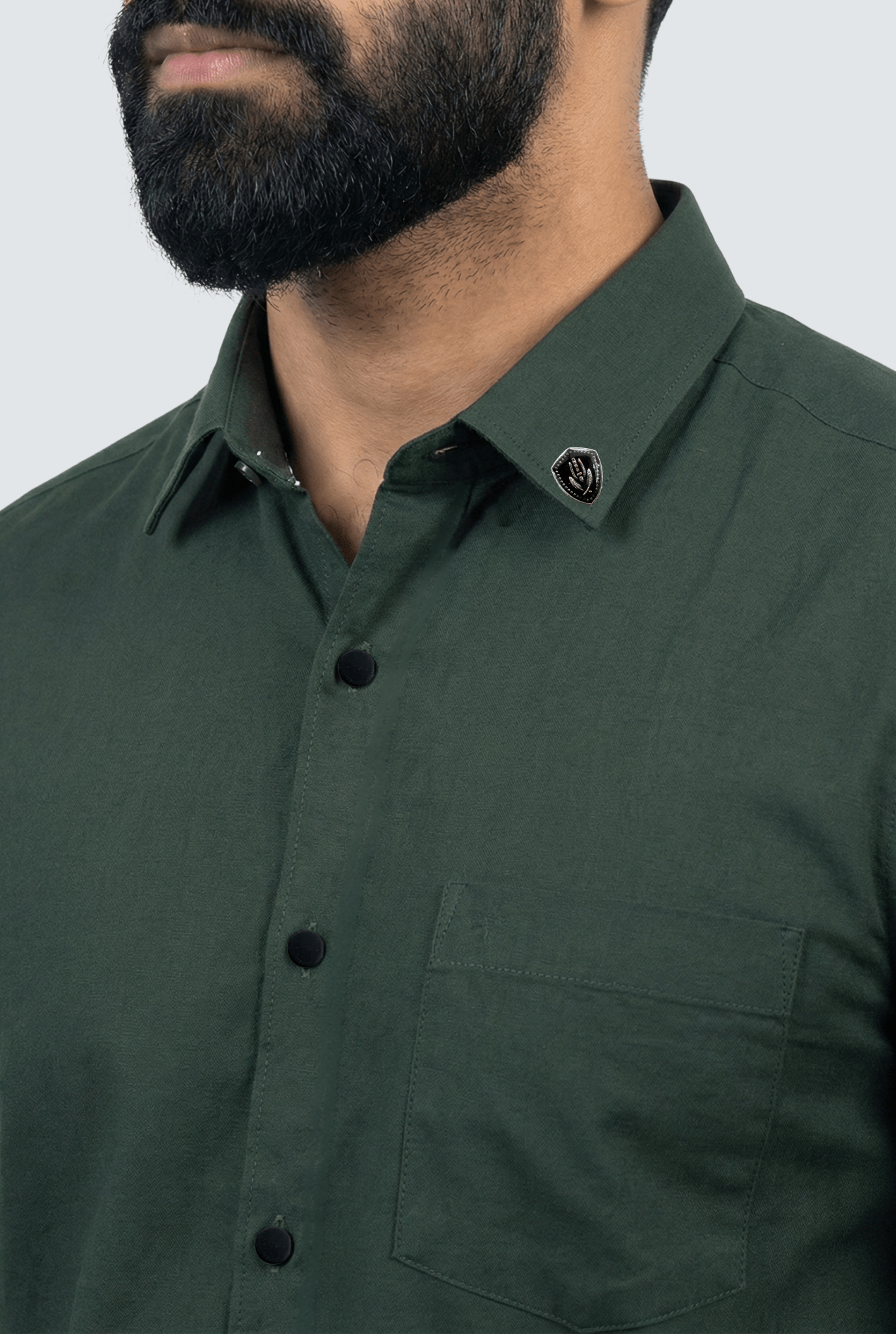 Dark Green Cotton Shirt for Men – Slim Fit - KITES CLUB