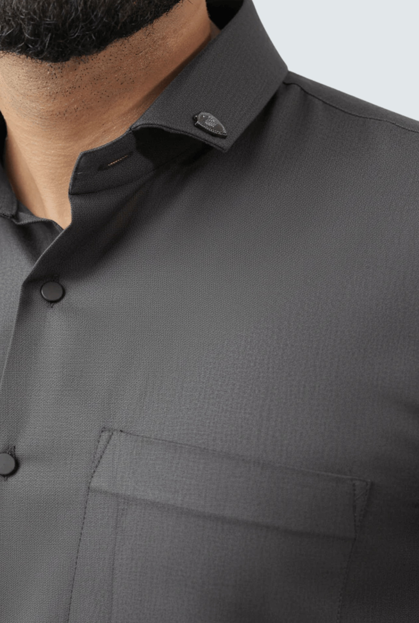 Dark Grey Cotton Men’s Shirt - A(1262) - KITES CLUB