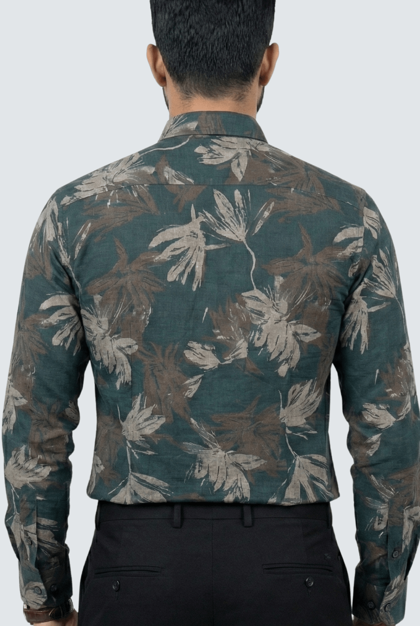 Emerald Forest Floral Cotton Shirt (1797) - KITES CLUB