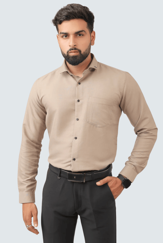 Fawn Cotton Men's Shirt – Neutral & Smart Slim Fit A(1262) - KITES CLUB