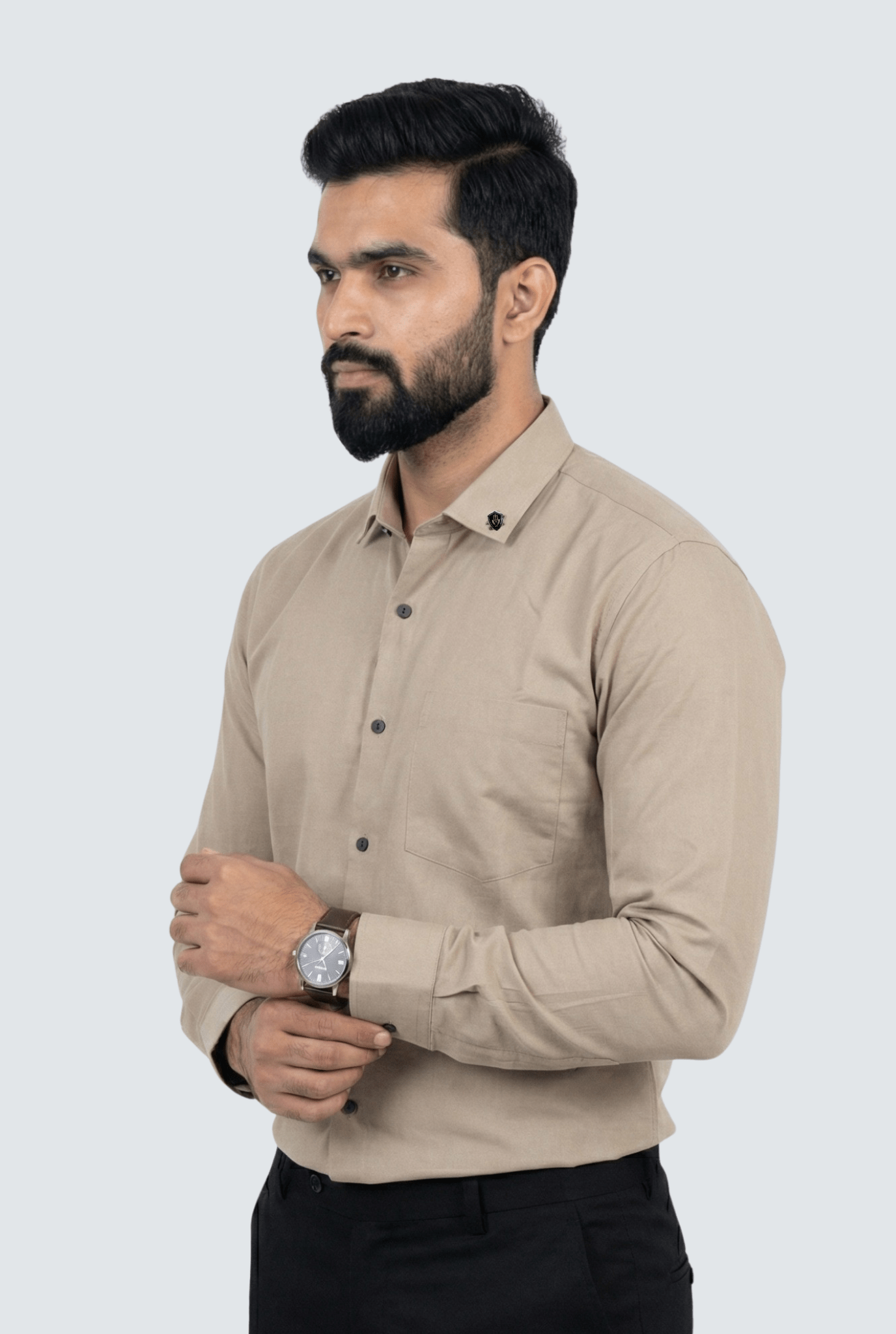Fawn Cotton Shirt for Men – Slim Fit Modern Wear - KITES CLUB