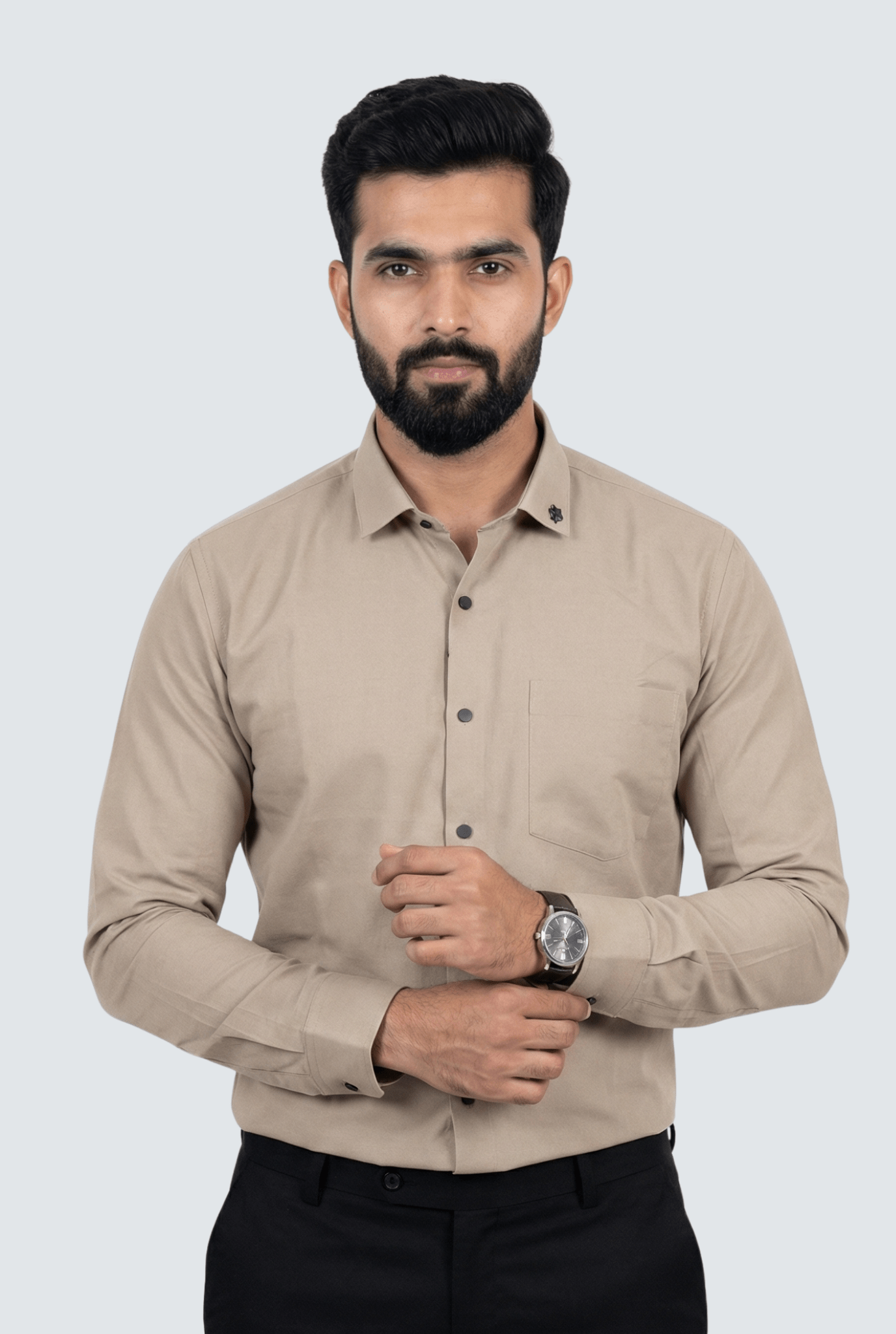 Fawn Cotton Shirt for Men – Slim Fit Modern Wear - KITES CLUB