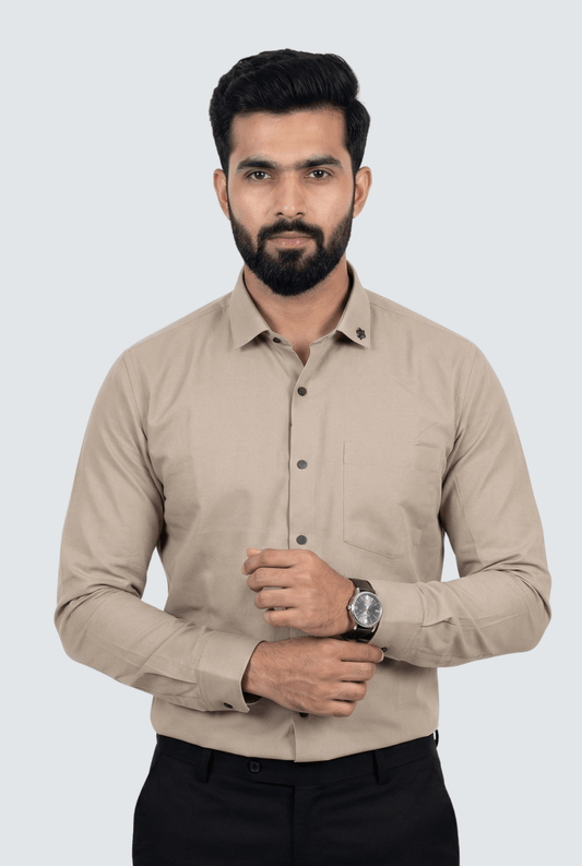Fawn Cotton Shirt for Men – Slim Fit Modern Wear - KITES CLUB