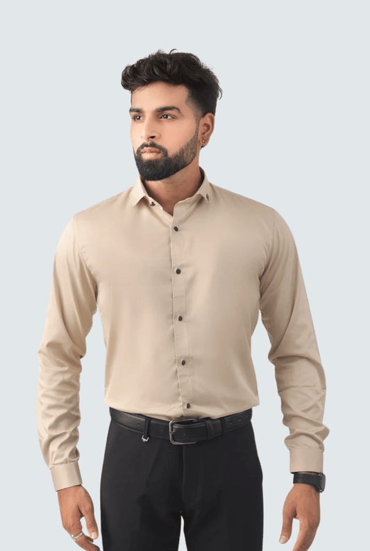 Fawn Satin Shirt for Men – Smooth Finish A - (847) - KITES CLUB
