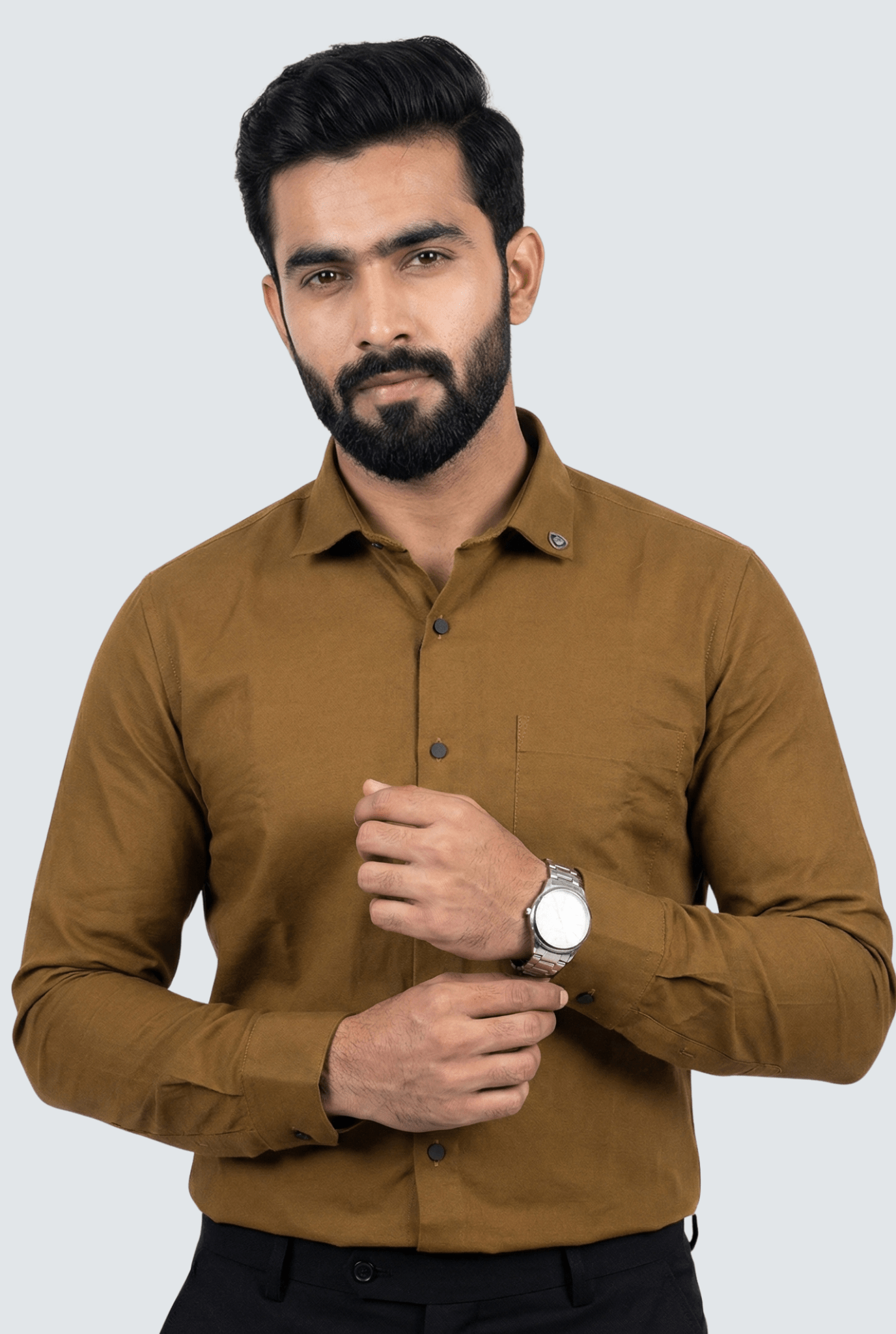Golden Cotton Shirt for Men – Premium Slim Fit Style - KITES CLUB