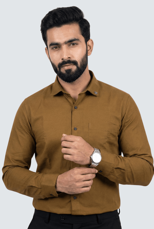 Golden Cotton Shirt for Men – Premium Slim Fit Style - KITES CLUB