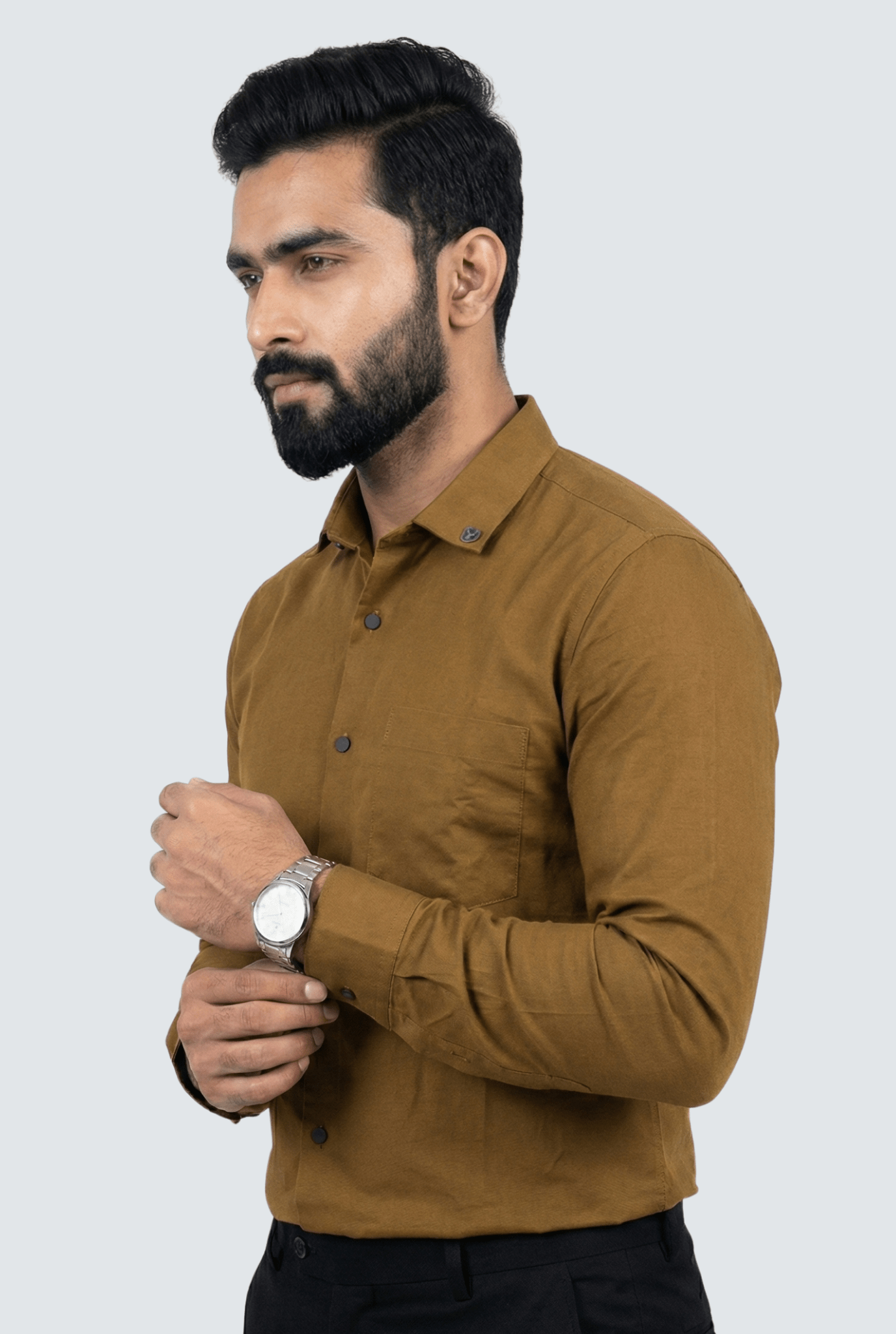 Golden Cotton Shirt for Men – Premium Slim Fit Style - KITES CLUB