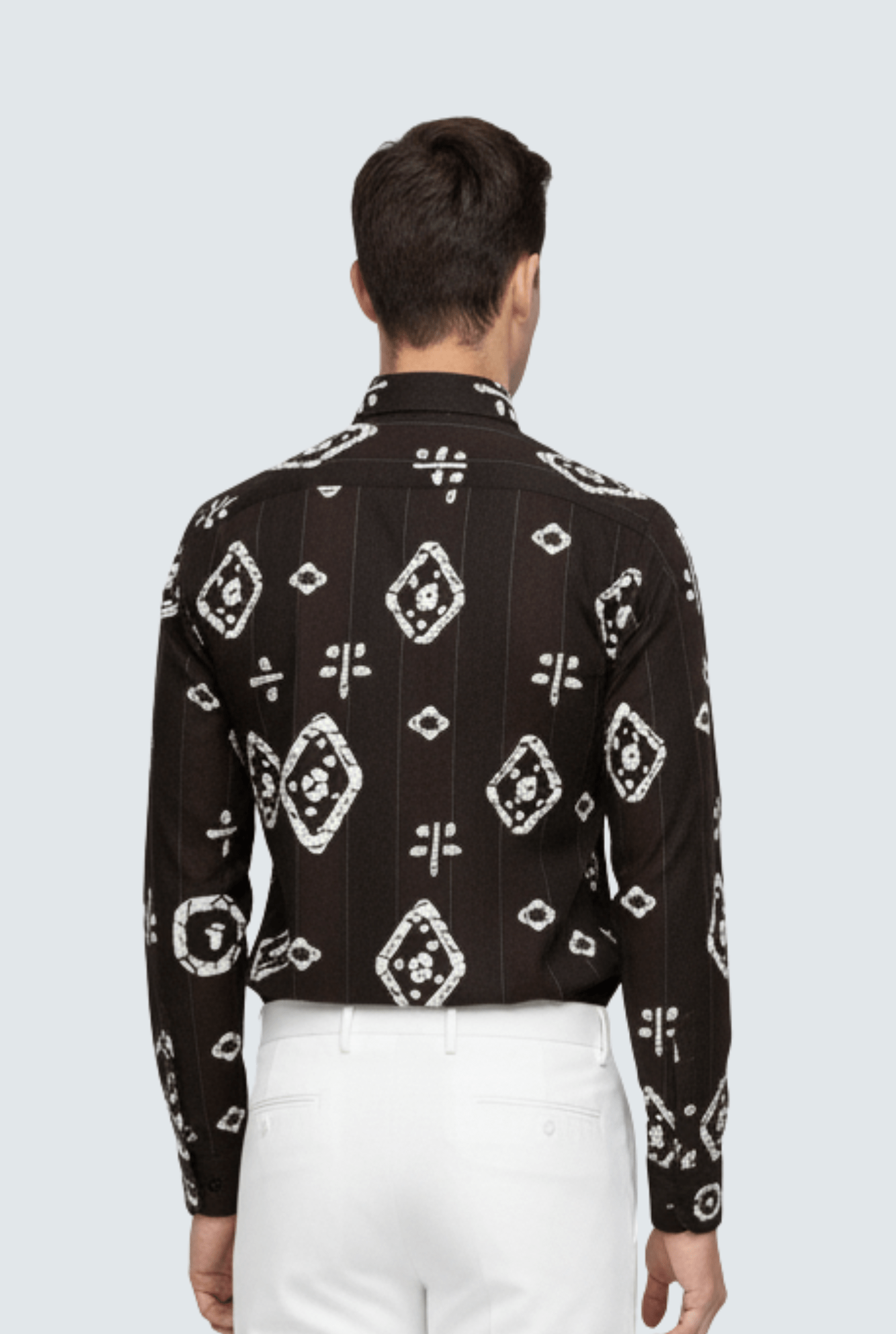 Men’s Black Printed Shirt – Premium Casual & Club Wear(1741) - KITES CLUB