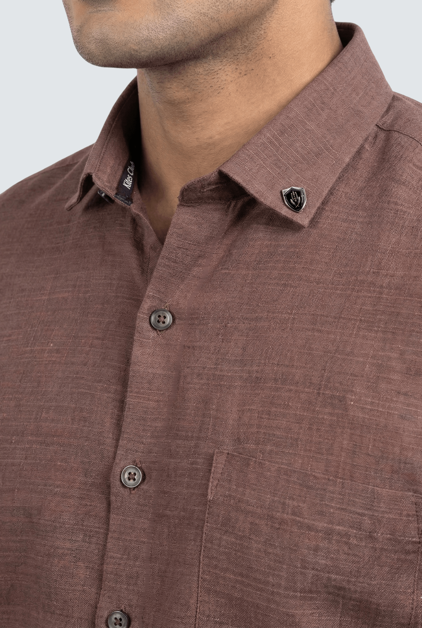 Men’s Brown breathable linen shirt - KITES CLUB
