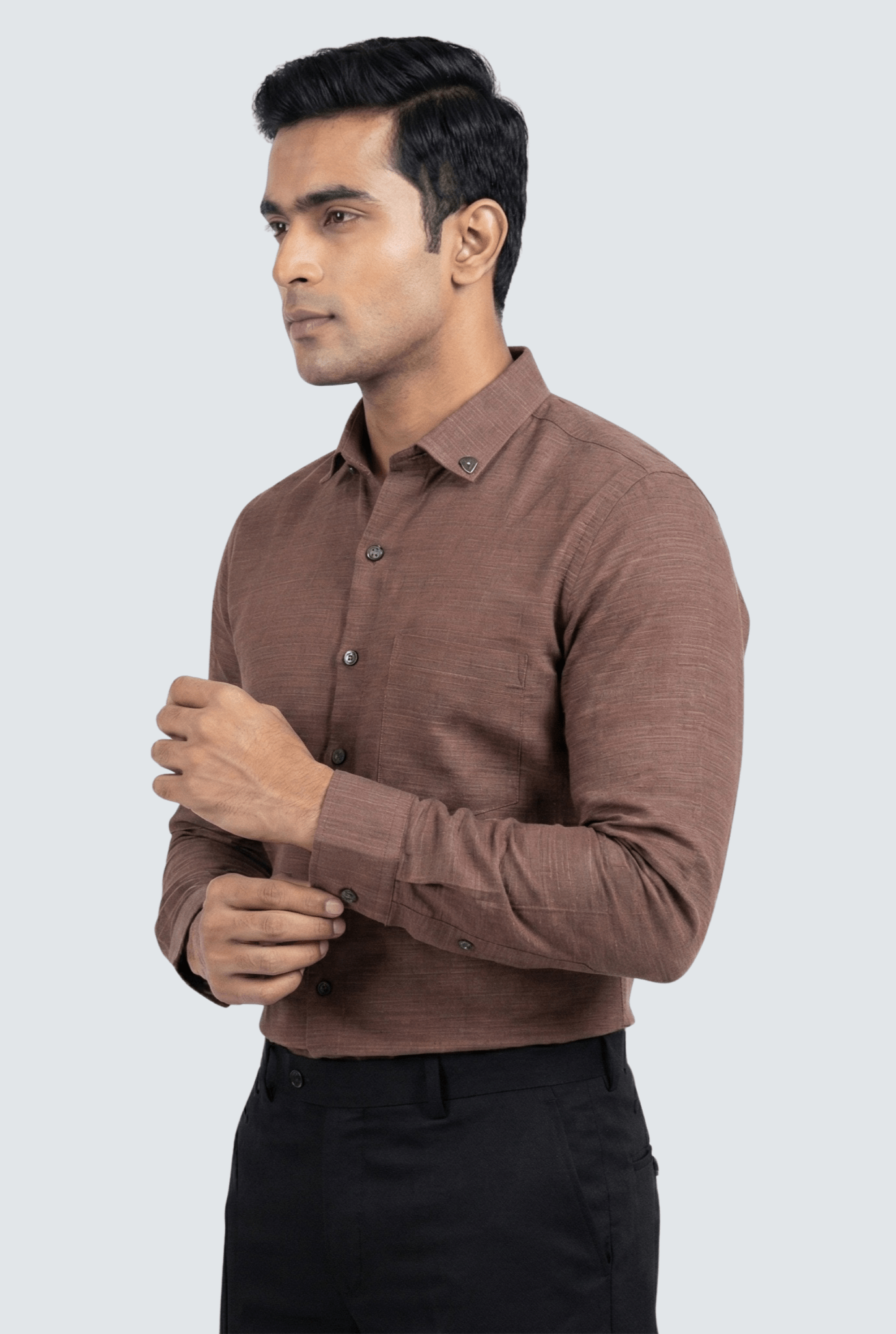 Men’s Brown breathable linen shirt - KITES CLUB