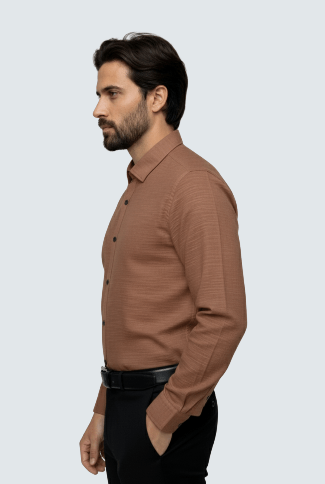 Men’s Coffee Linen Shirt | Premium Club Wear (1710) - KITES CLUB