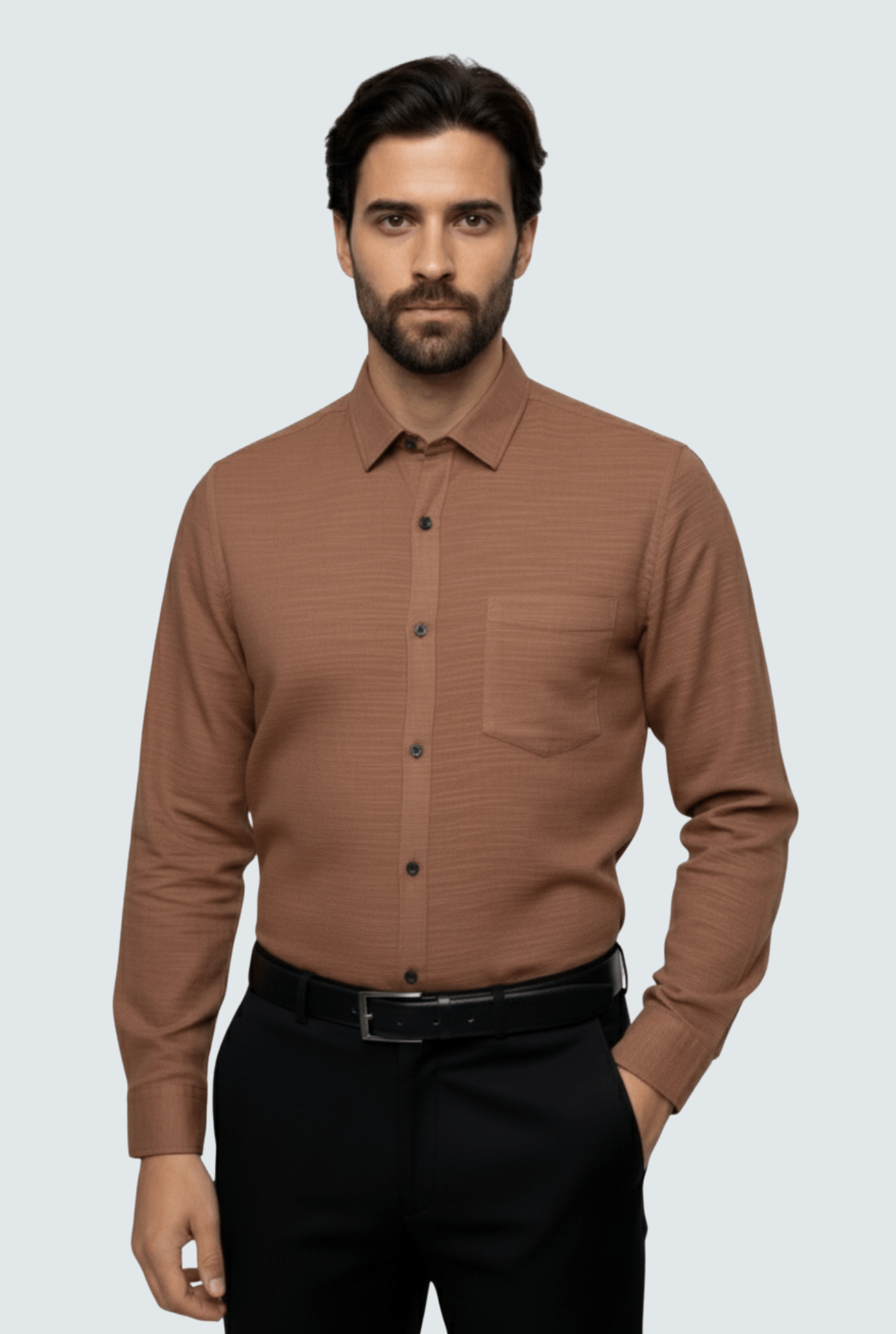 Men’s Coffee Linen Shirt | Premium Club Wear (1710) - KITES CLUB