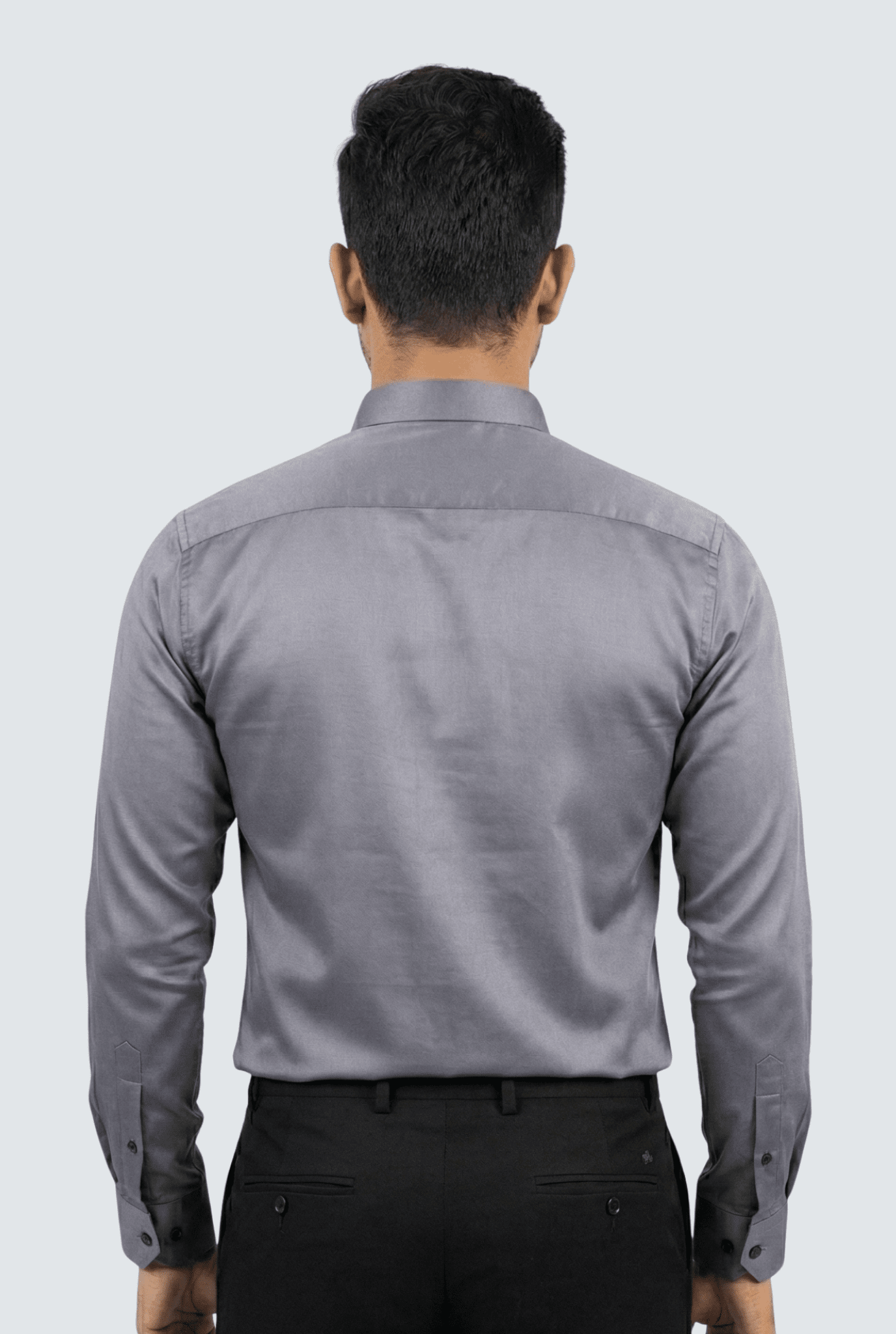 Men’s Dark Grey Satin Shirt – Premium Glossy Fit - KITES CLUB
