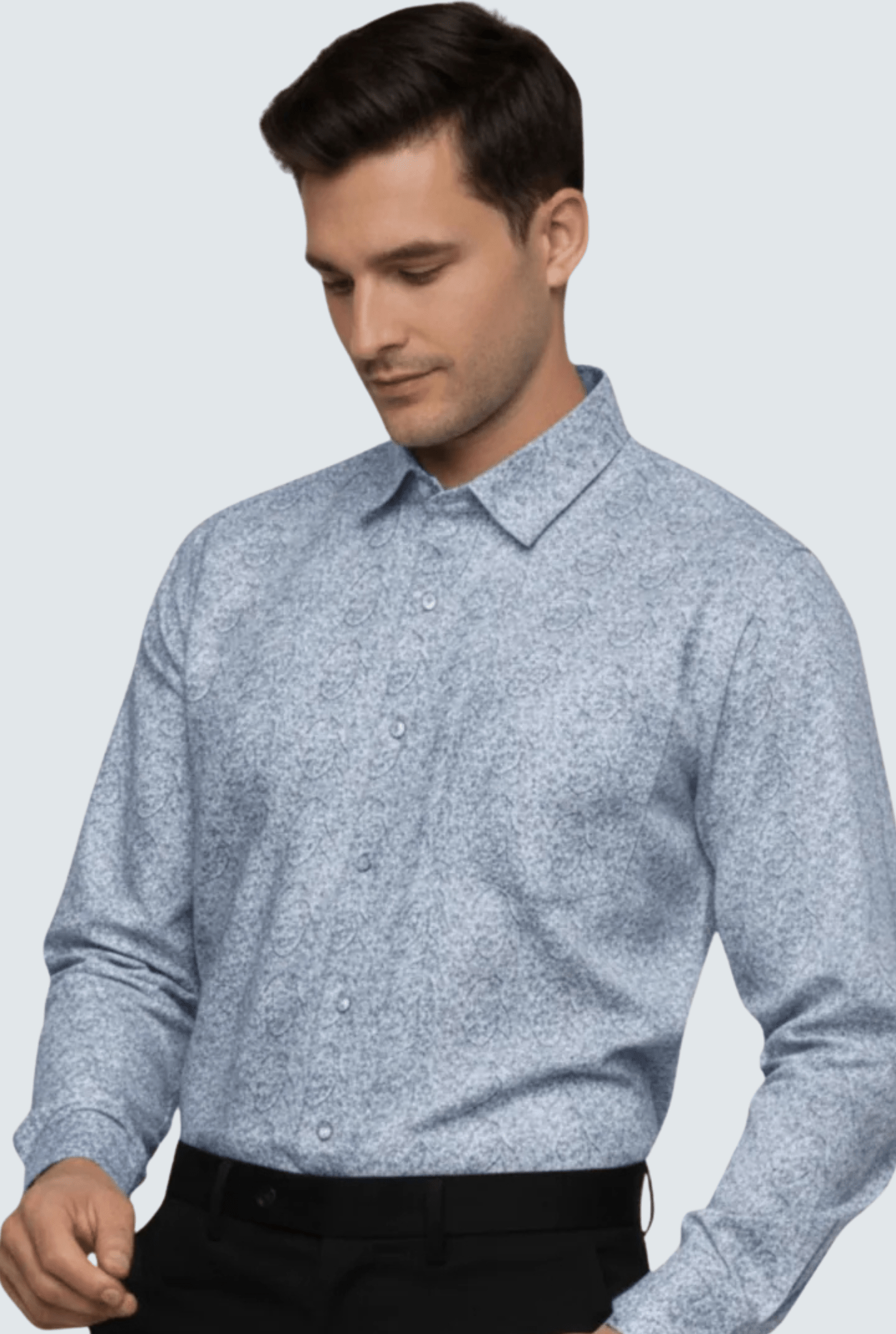 Men’s Light Blue Satin Shirt – Premium Regular Fit(1748) - KITES CLUB