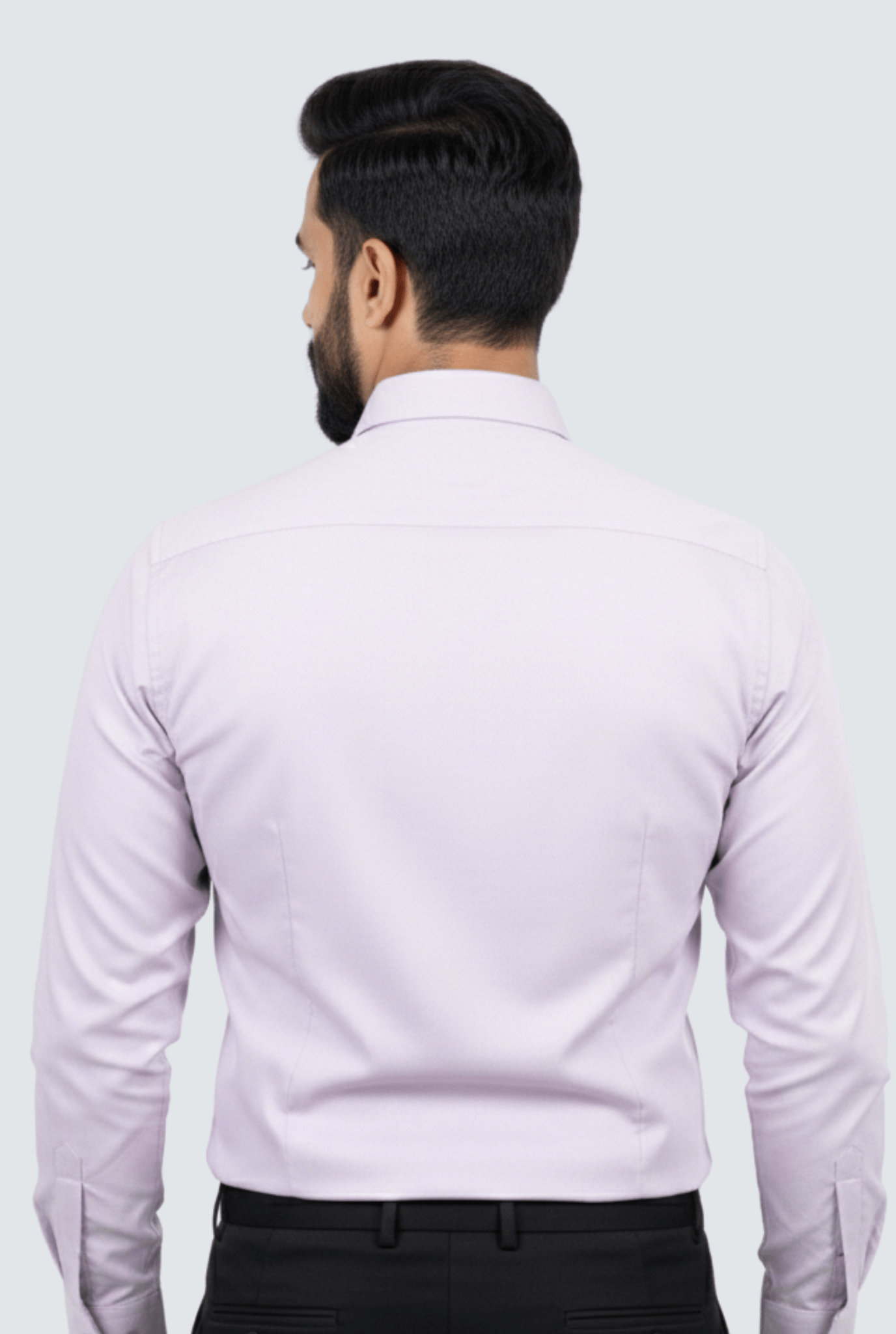 Light purple cotton slim fit shirt back view – Kites Club