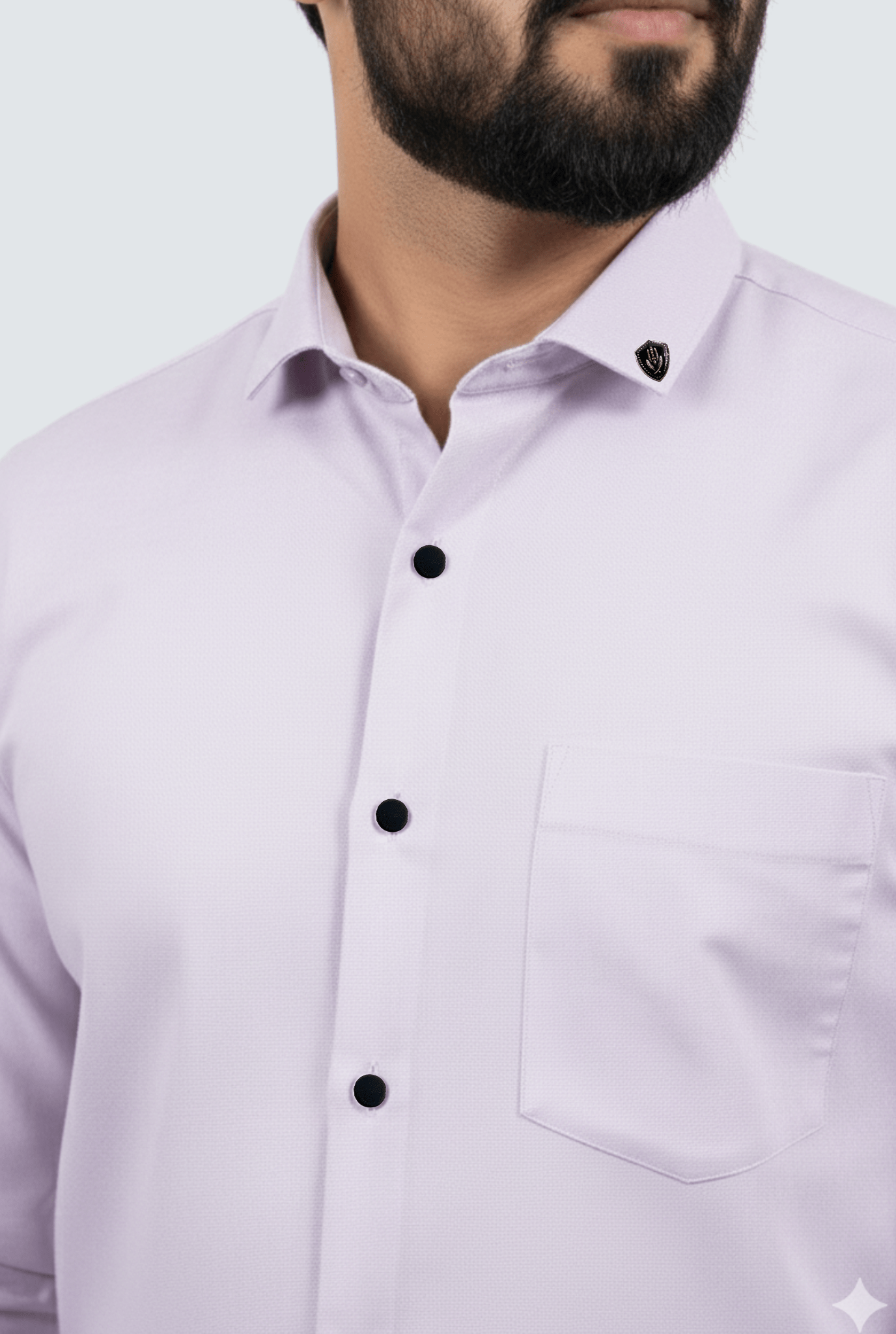Light purple cotton shirt for men front view – Kites Club